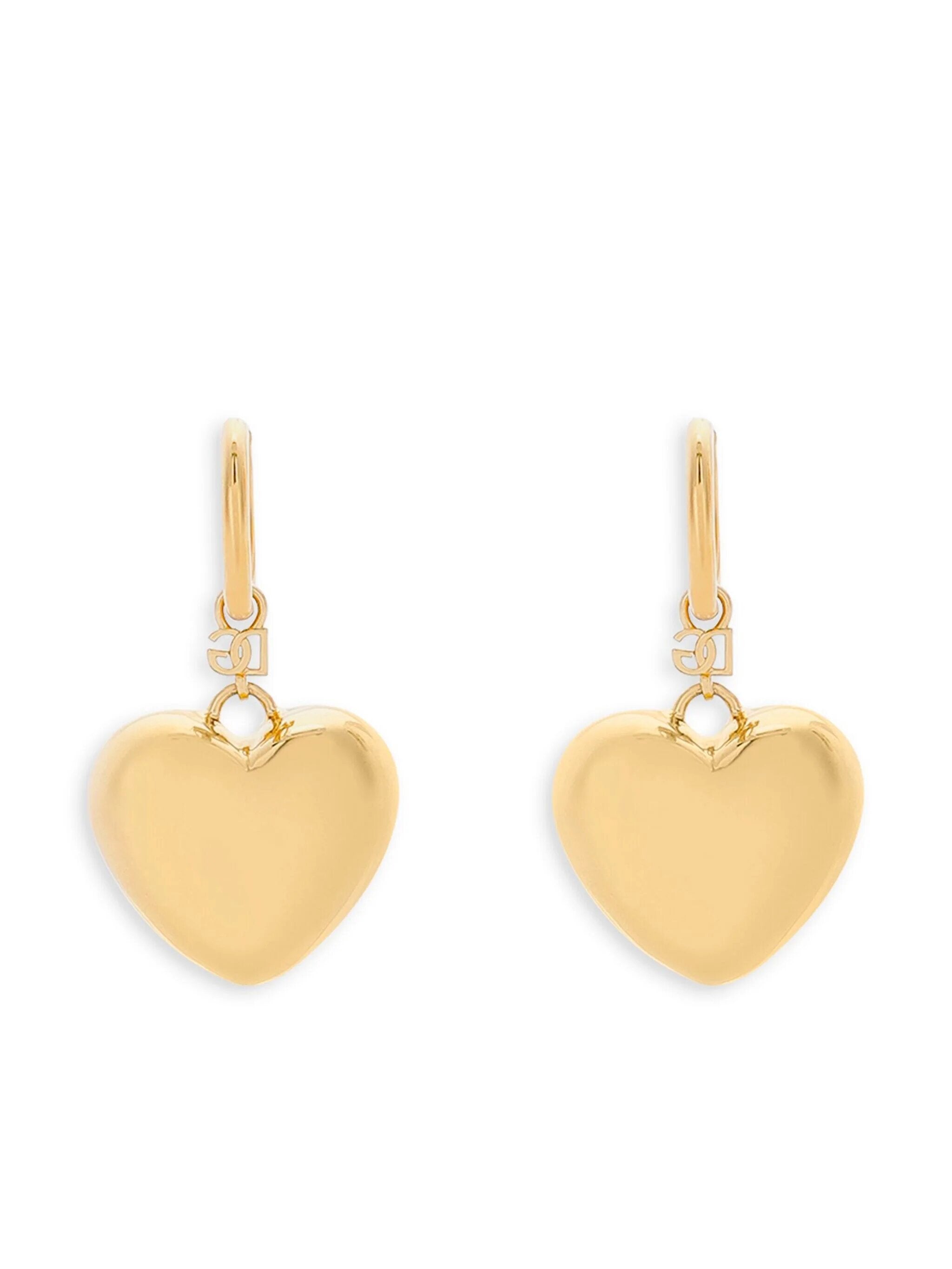 Orecchini Pendente Cuore con Logo DG - Oro