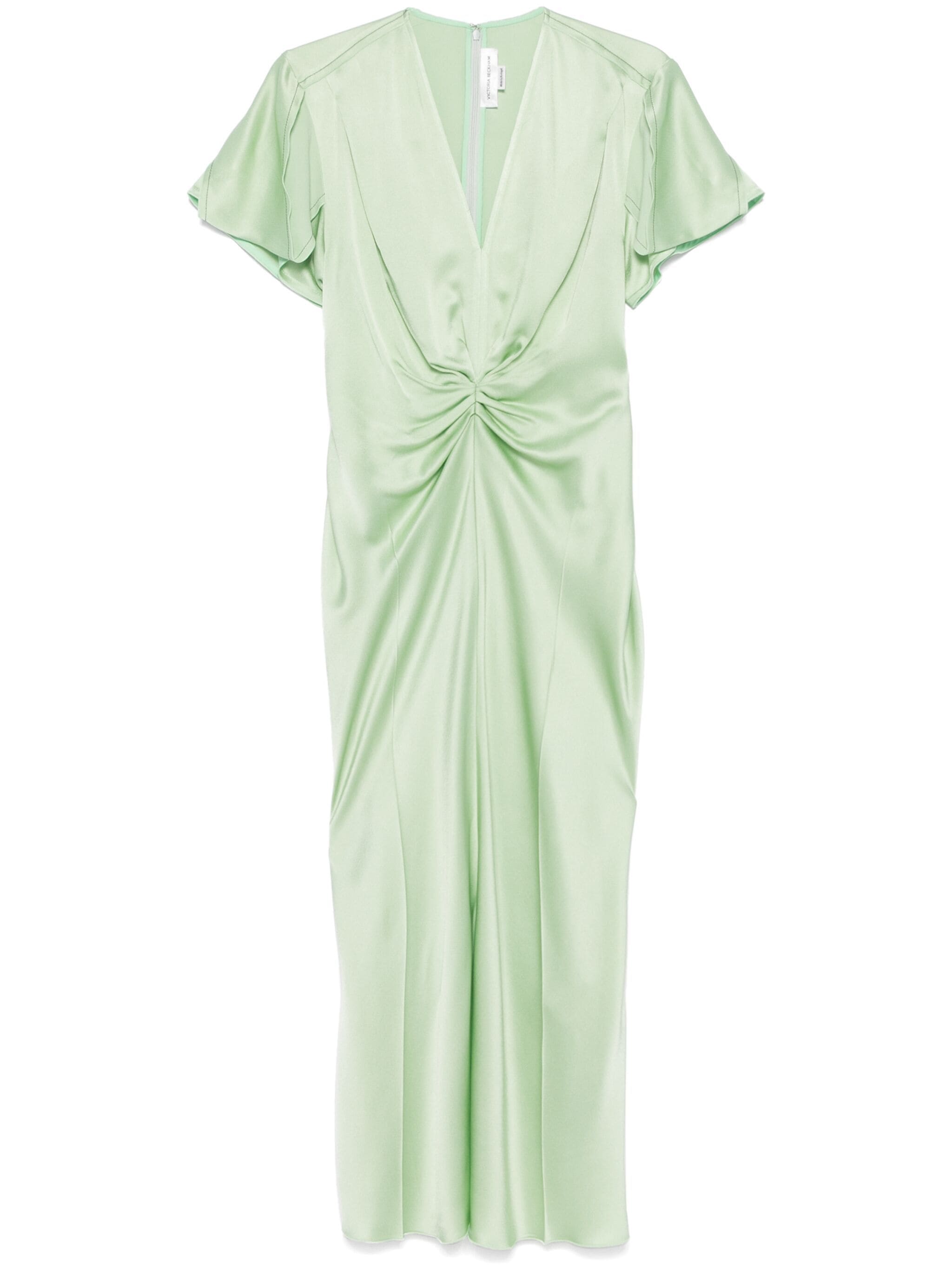 Gathered v neck midi dress
