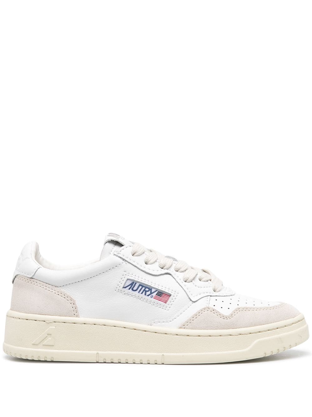 SNEAKERS MEDALIST LOW IN PELLE E SUEDE BIANCO