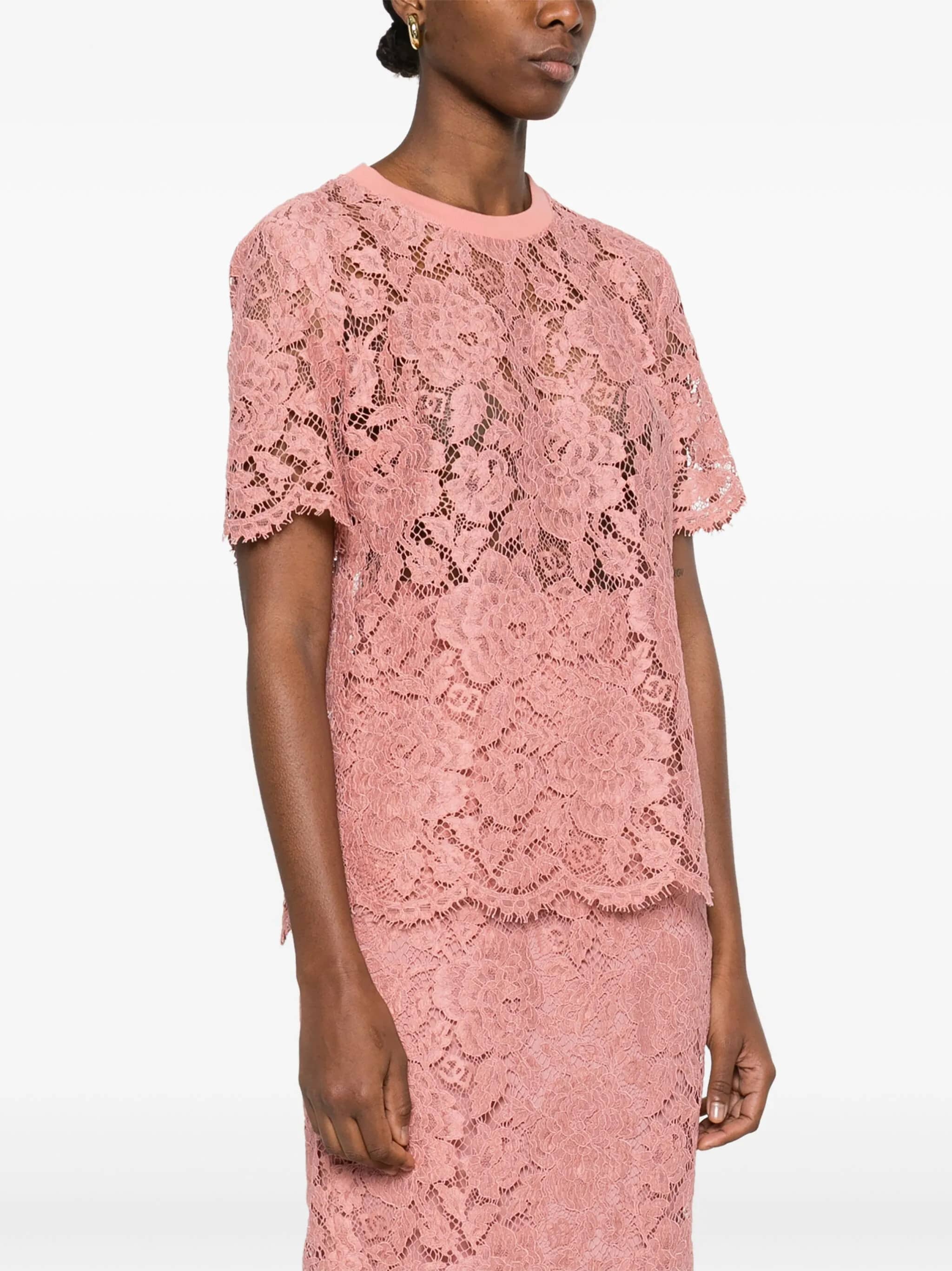 Top girocollo mm pizzo