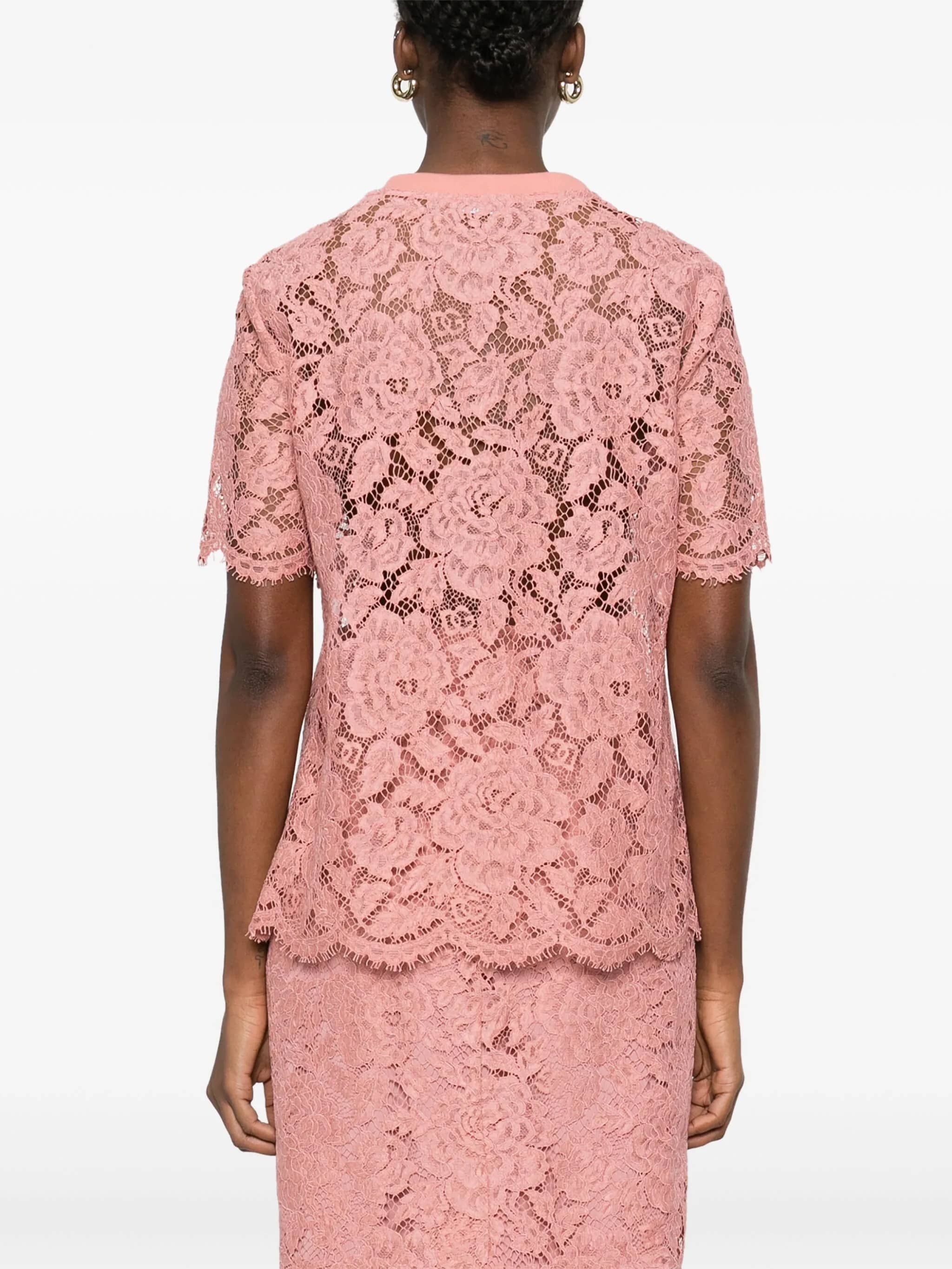 Top girocollo mm pizzo