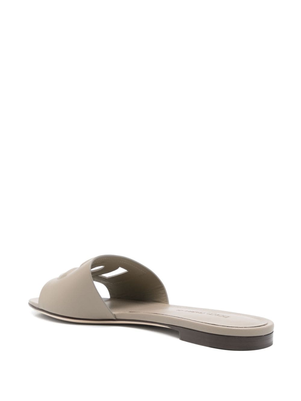 Slide in pelle di vitello e logo DG