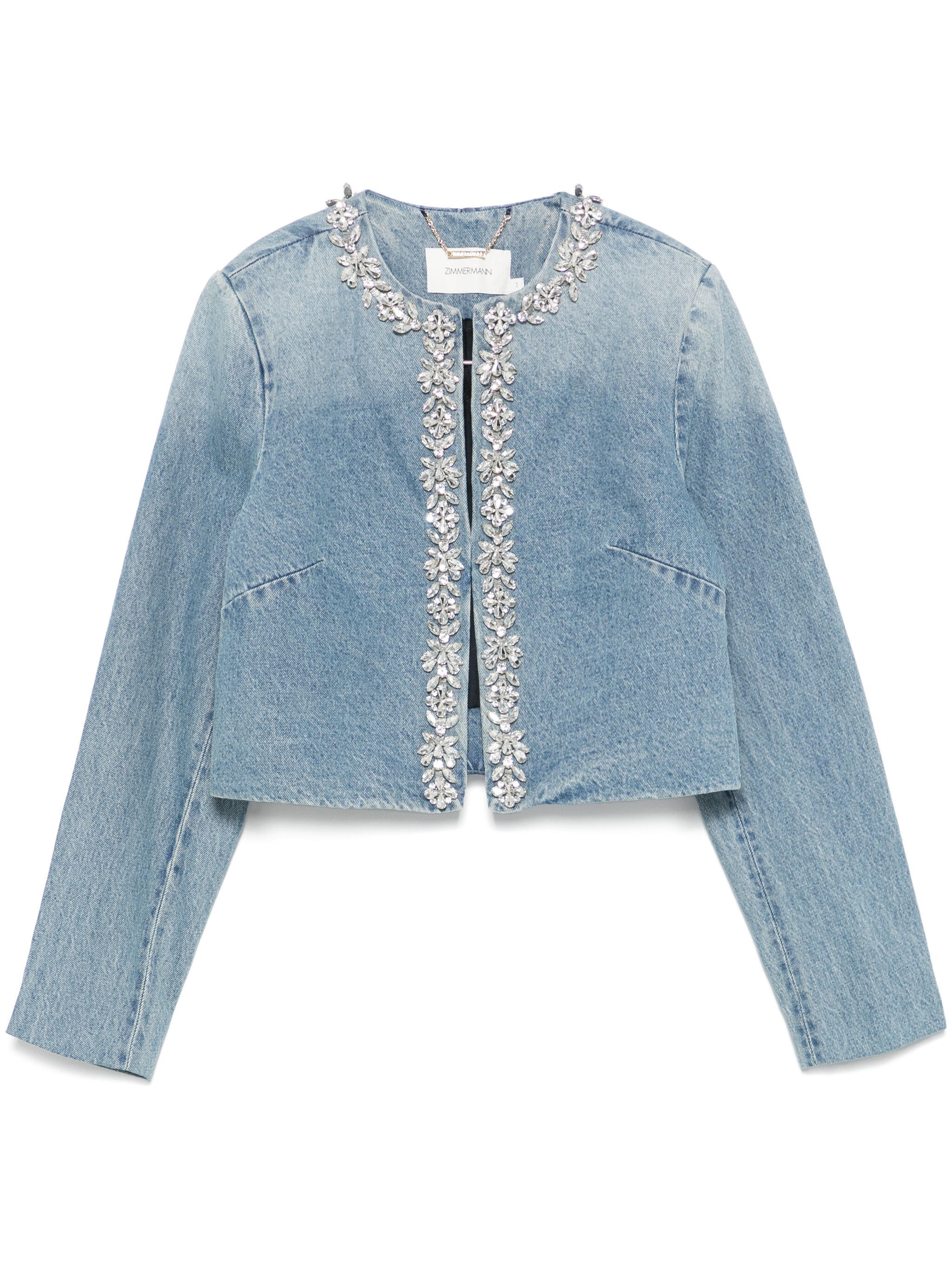 CRUSH EMB DENIM JACKET