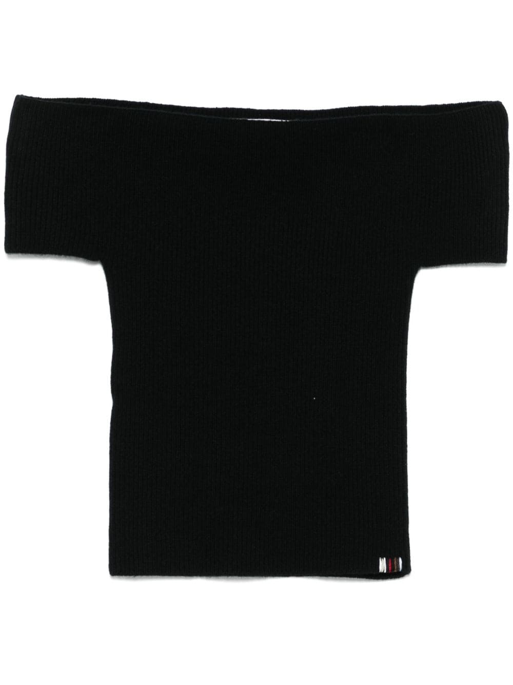 Maglia scollata a costine