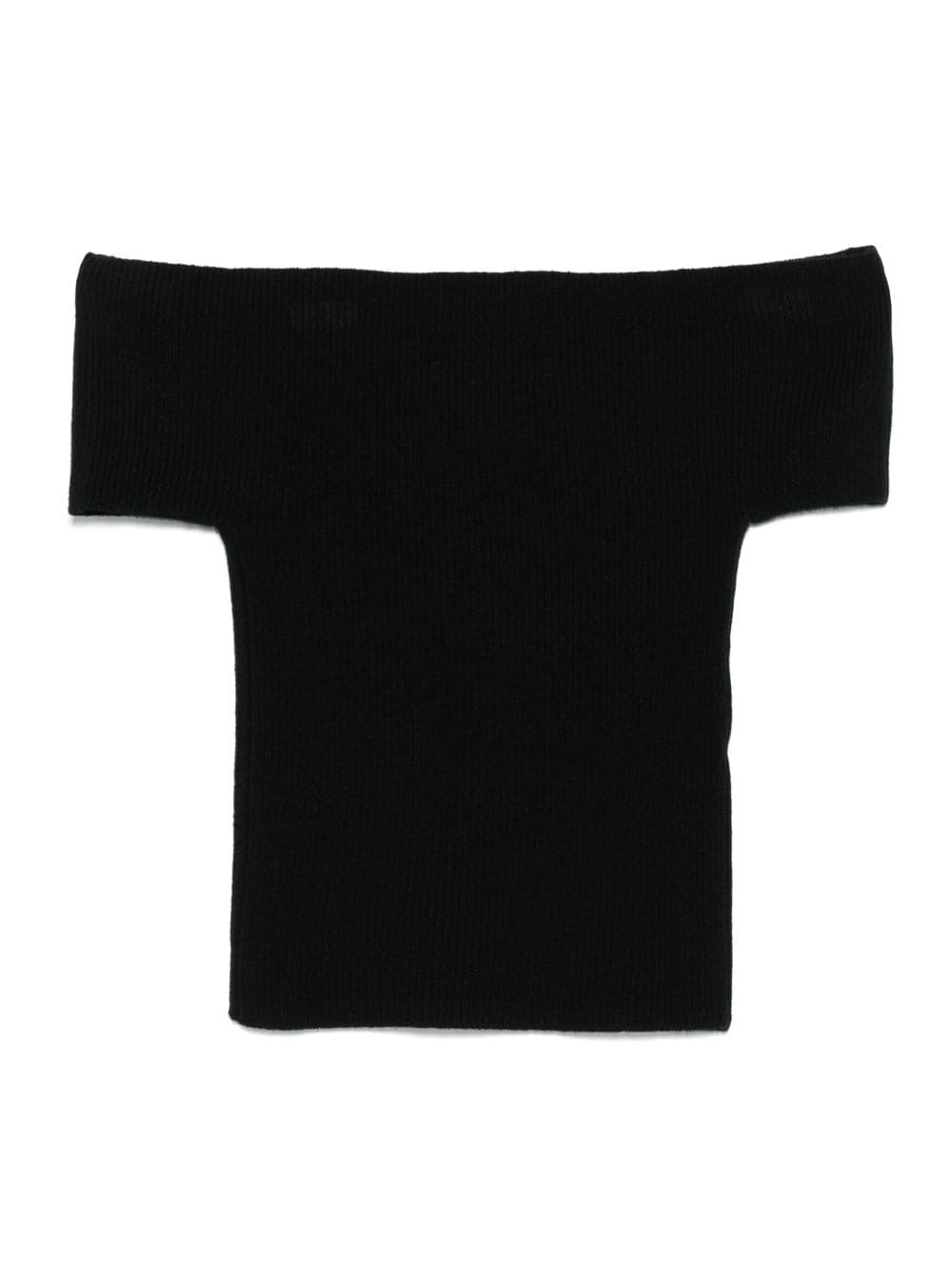 Maglia scollata a costine