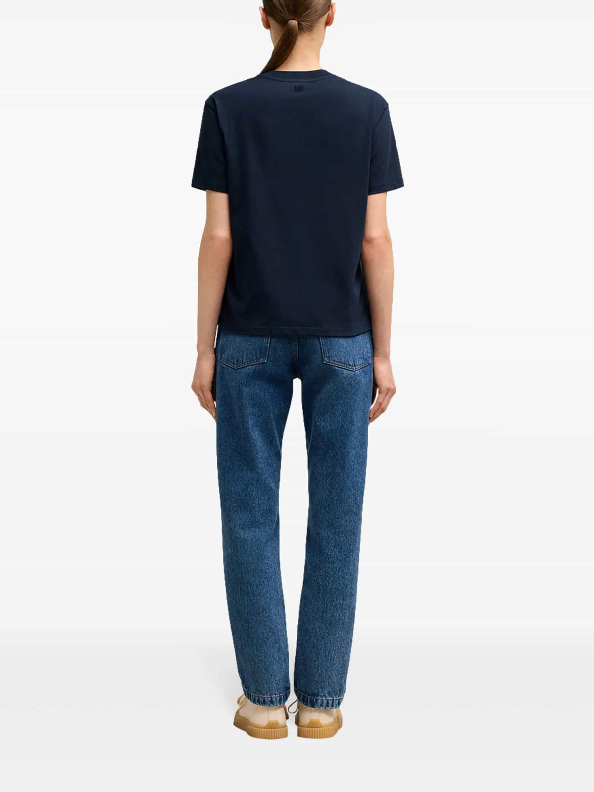 BLUE COTTON RED AMI DE COEUR T-SHIRT Color: Night Blue