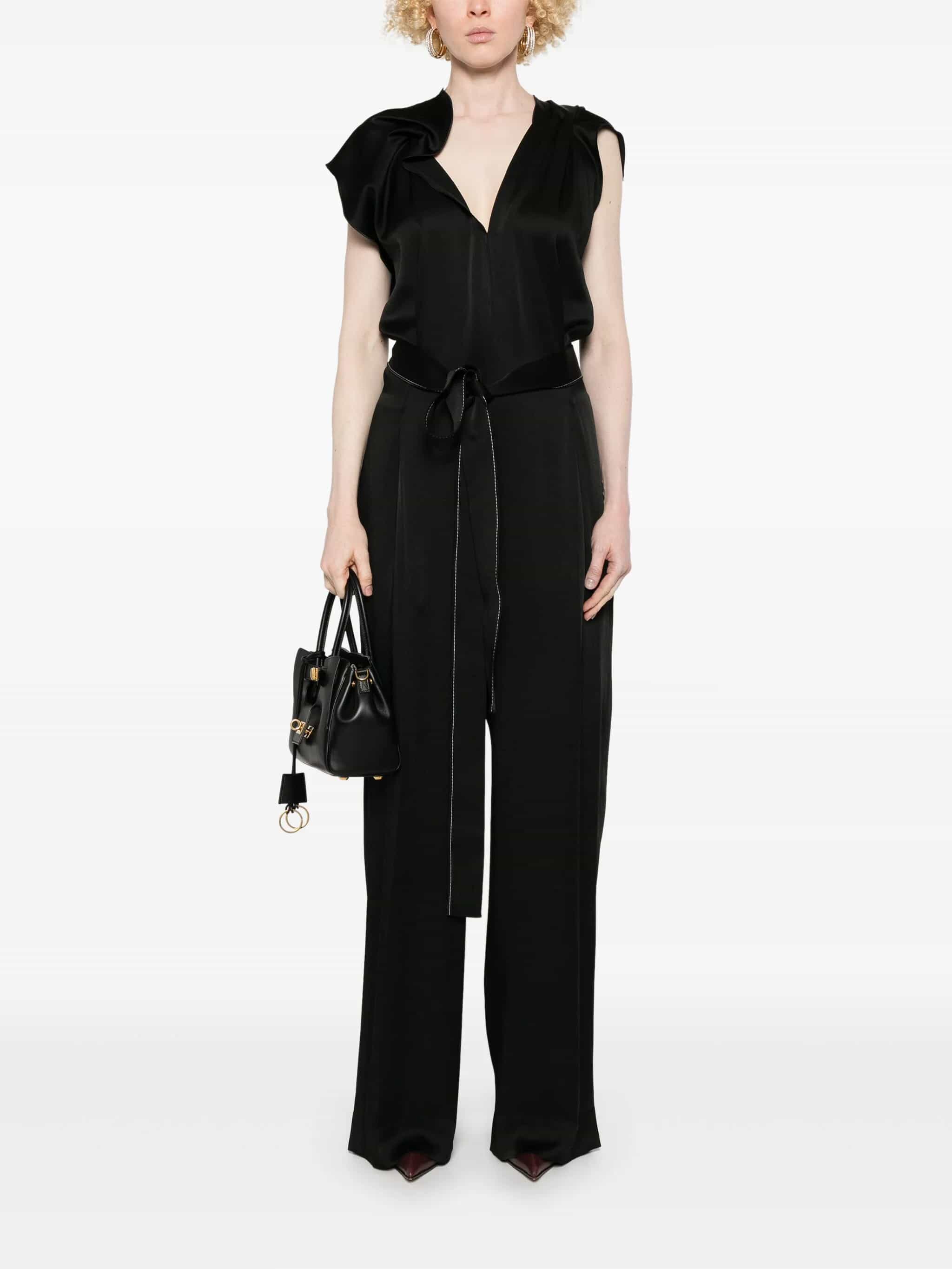 Draped pleat jumpsuit