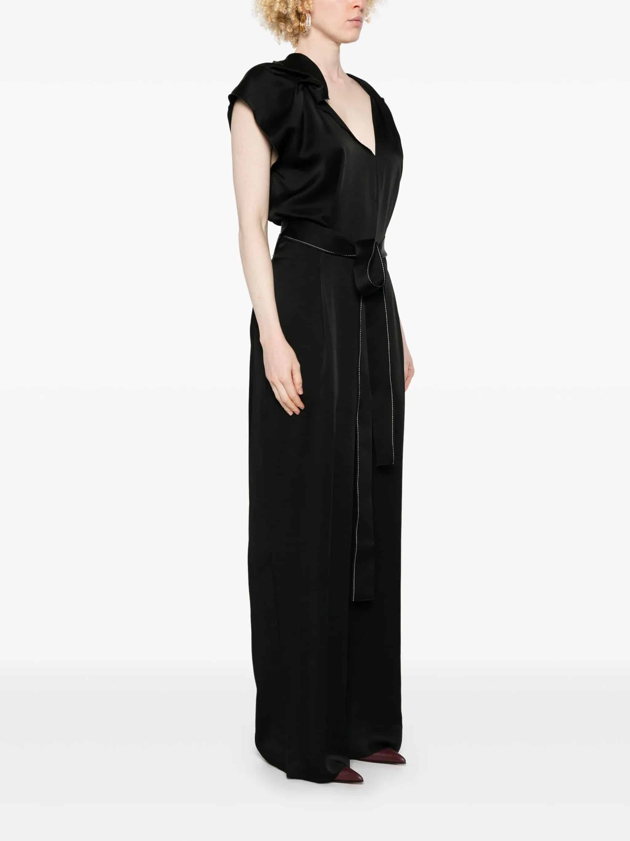 Draped pleat jumpsuit