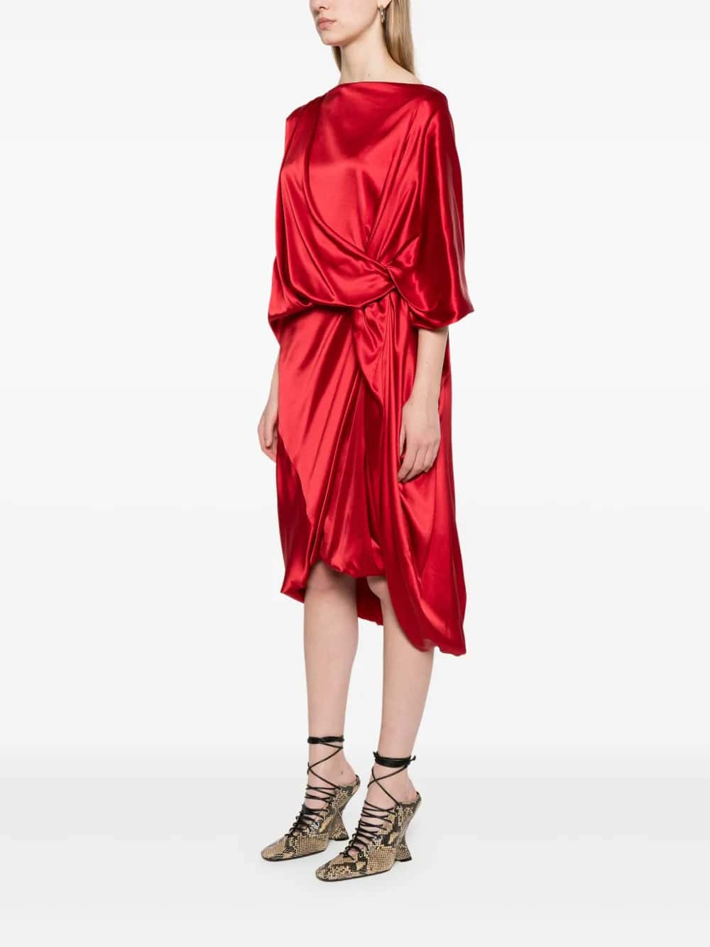 Abito satin drappeggiato