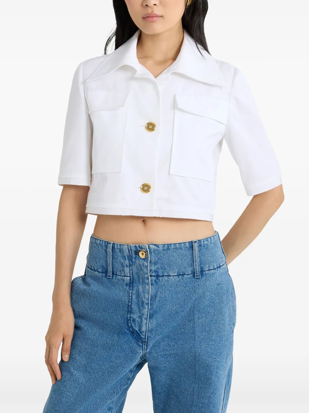 Short sleeves cropped jacket