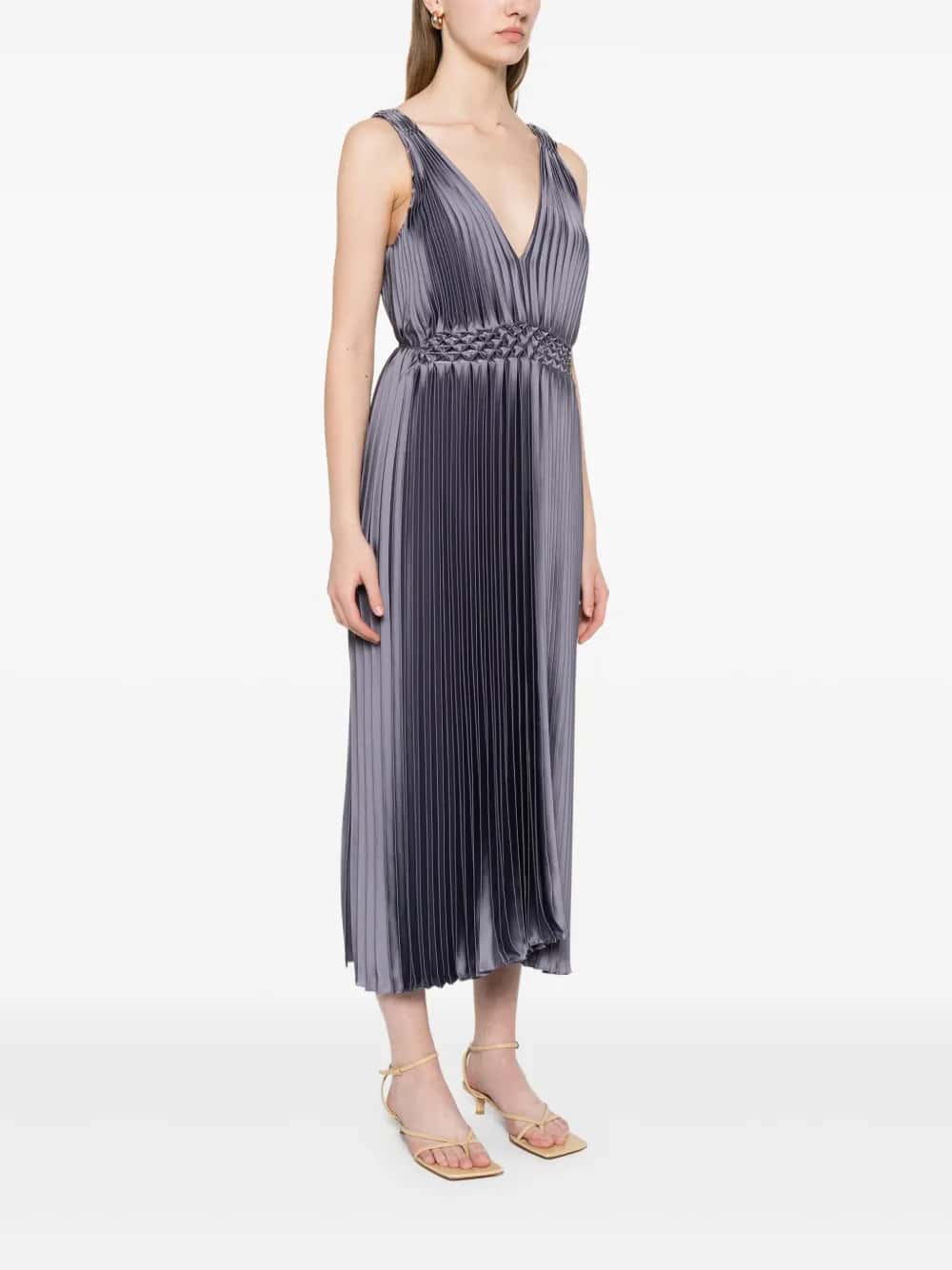 Hard smoked pleated dress