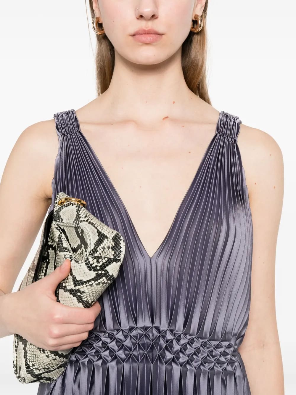 Hard smoked pleated dress