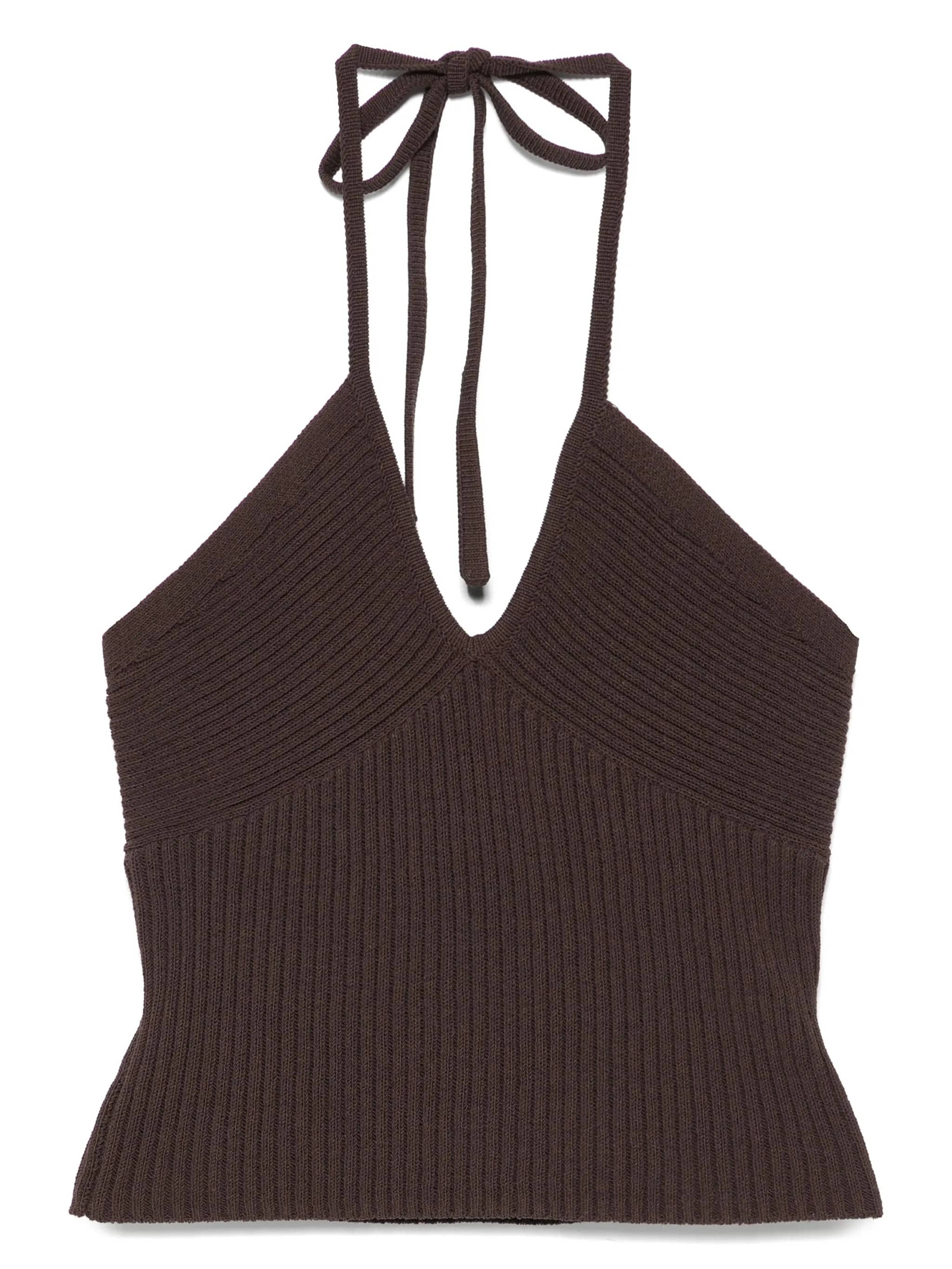 Tie halter sweater