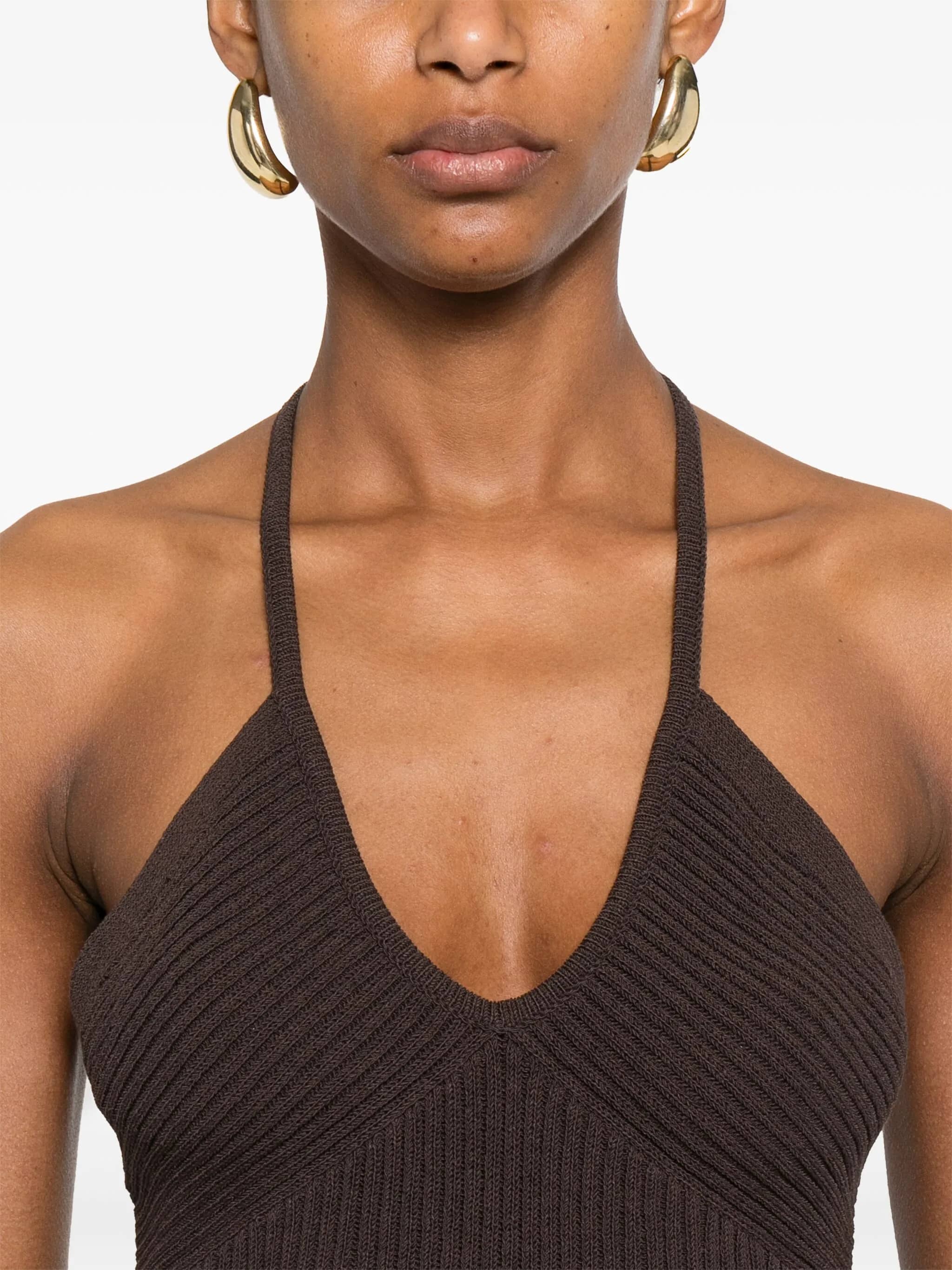 Tie halter sweater