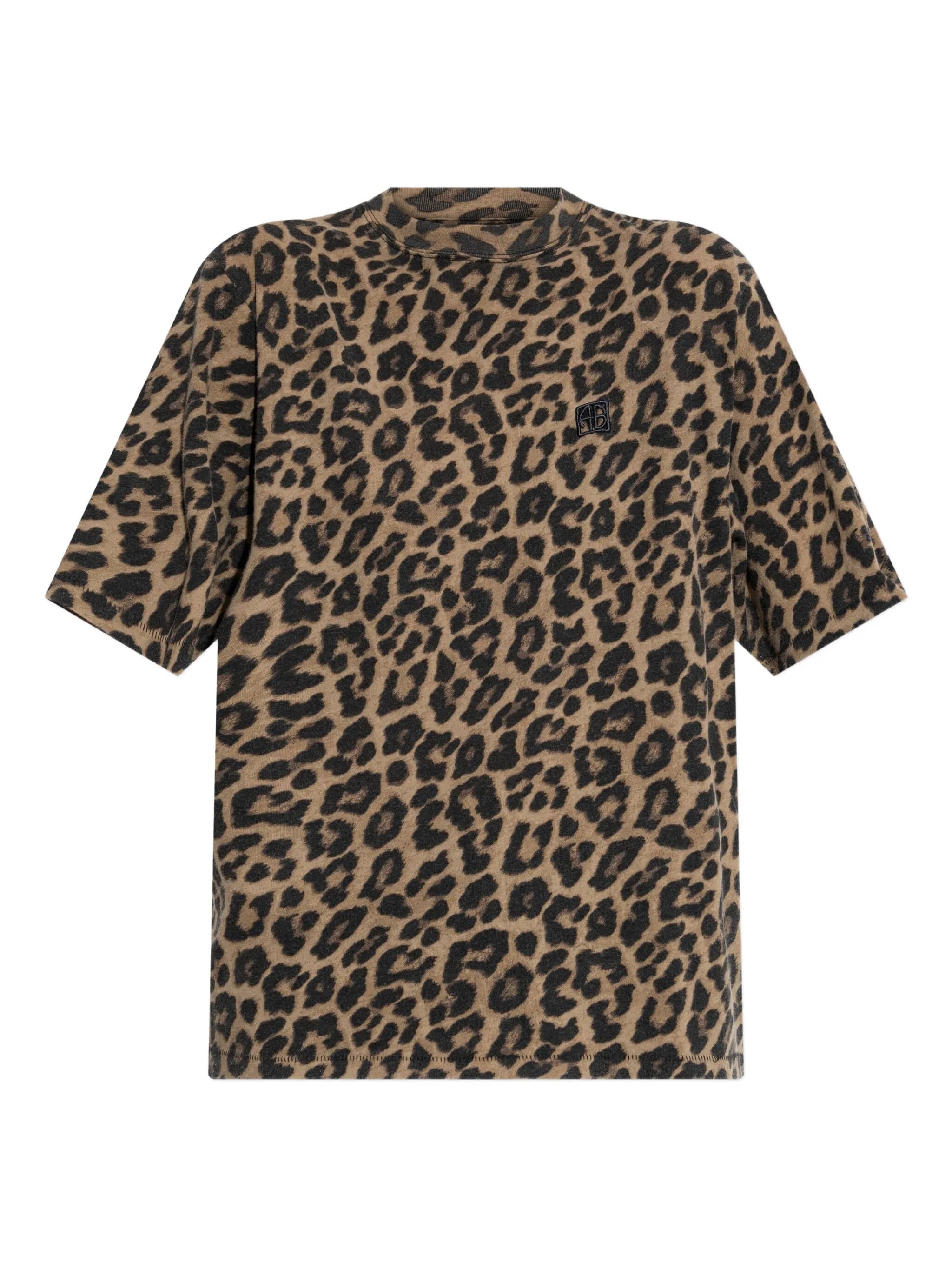 T-SHIRT AVI Black and Brown Leopard