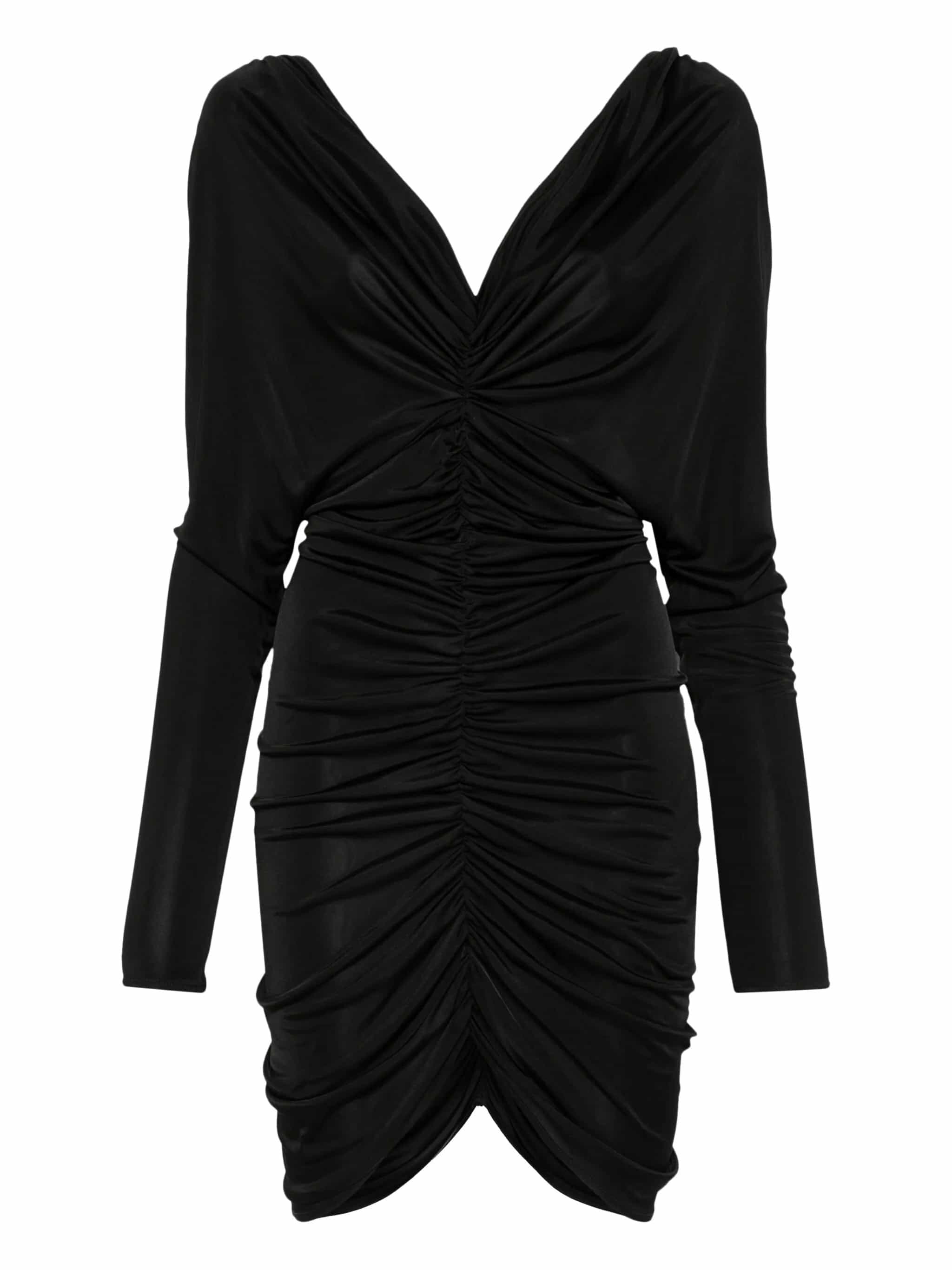 V NECK RUCHED DRESS