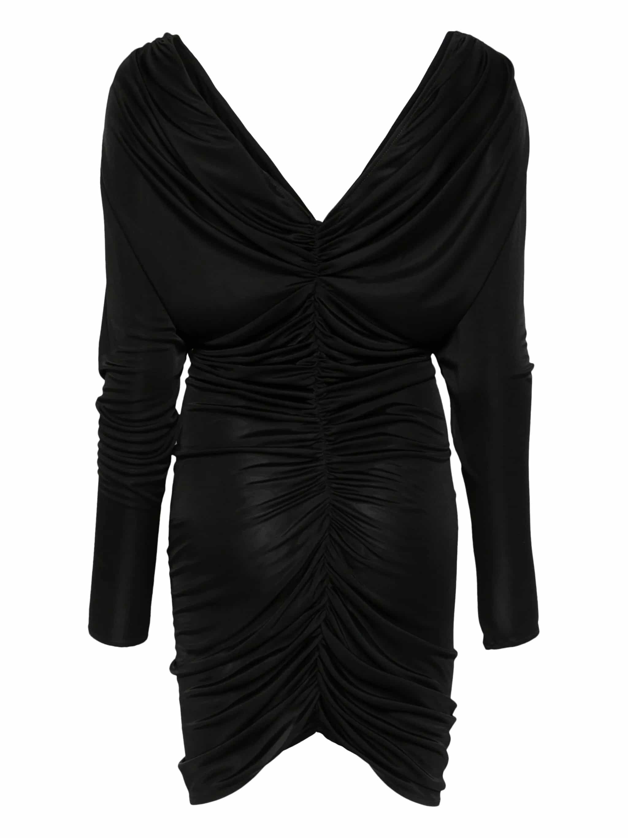 V NECK RUCHED DRESS