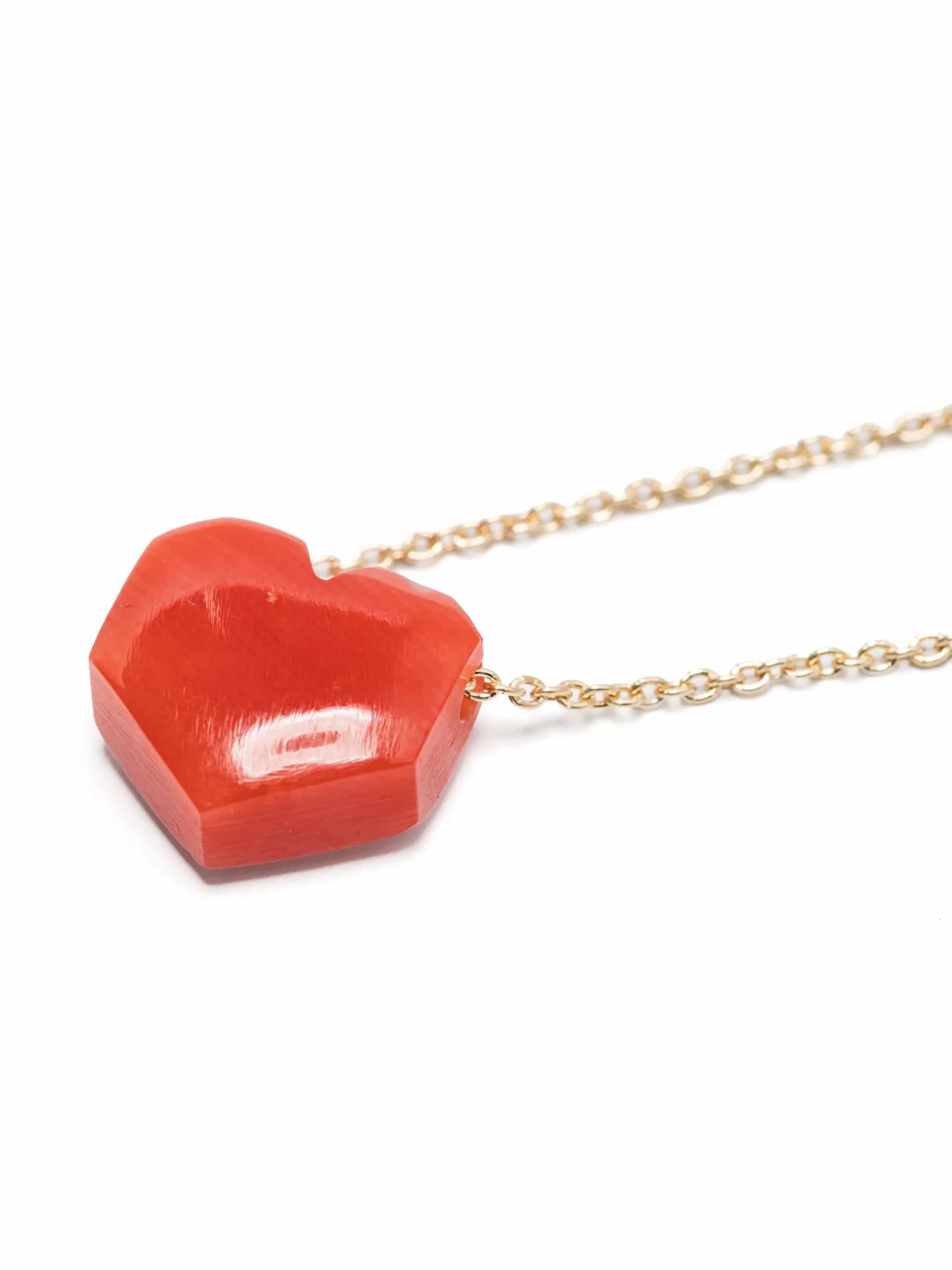 NECKLACE ROLO MINI CORAZON LIPSTICK RED