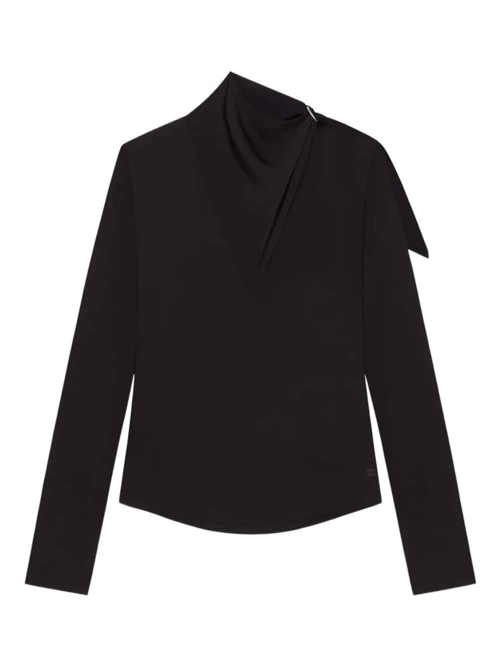 KNOTTED CREPE BLOUSE