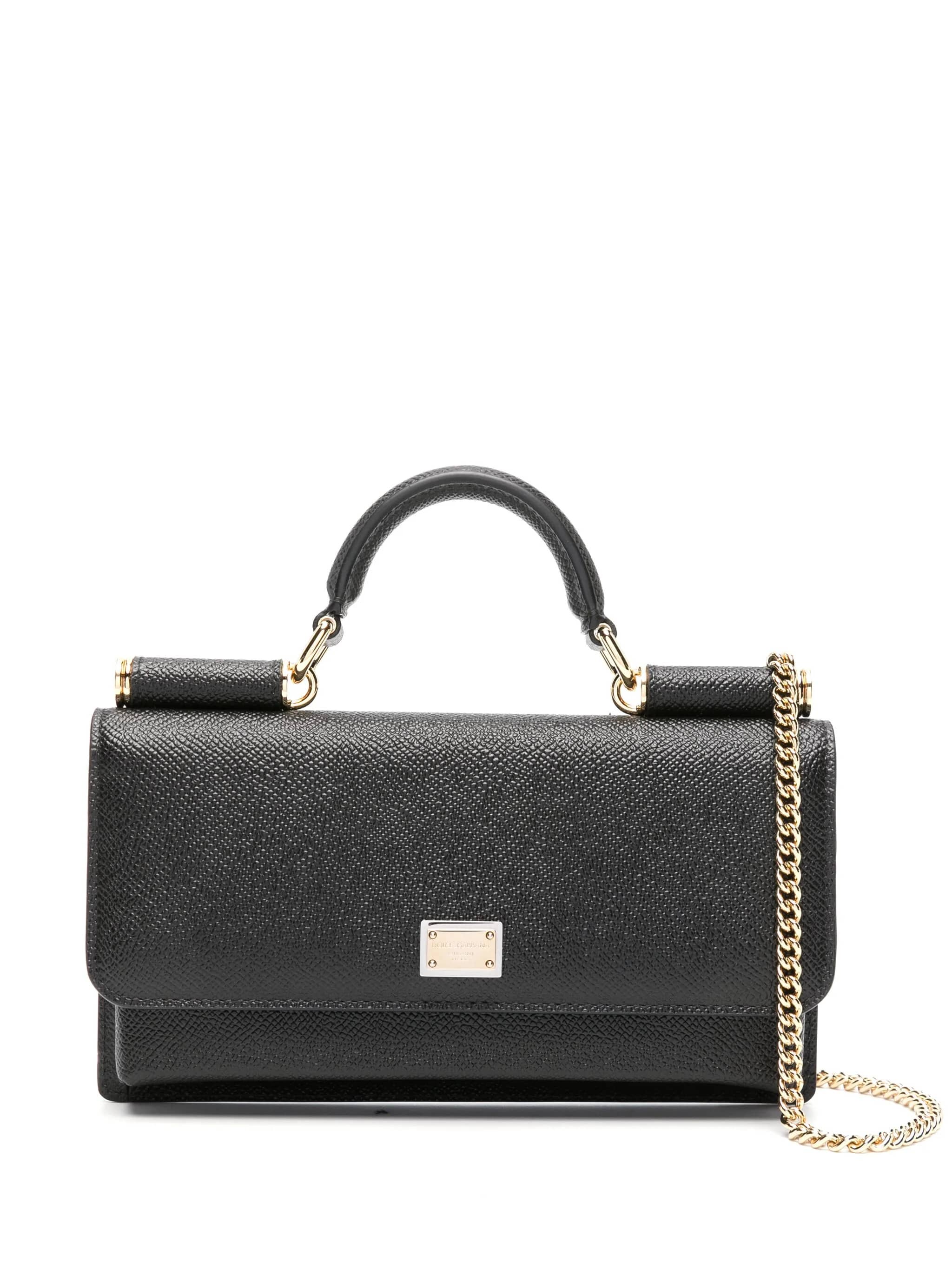 Mini bag in pelle di vitello stampa Dauphine - Nero