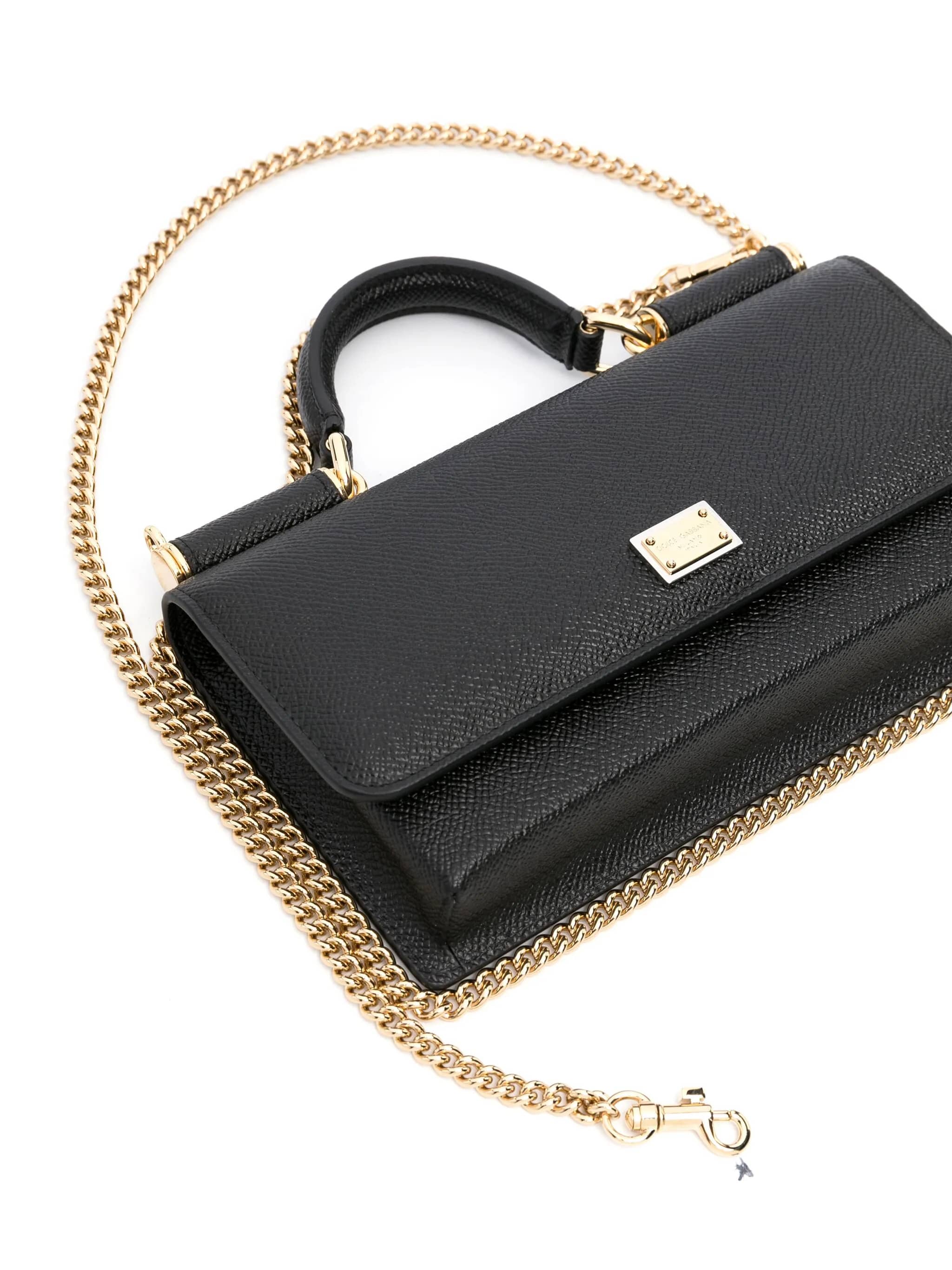 Mini bag in pelle di vitello stampa Dauphine - Nero