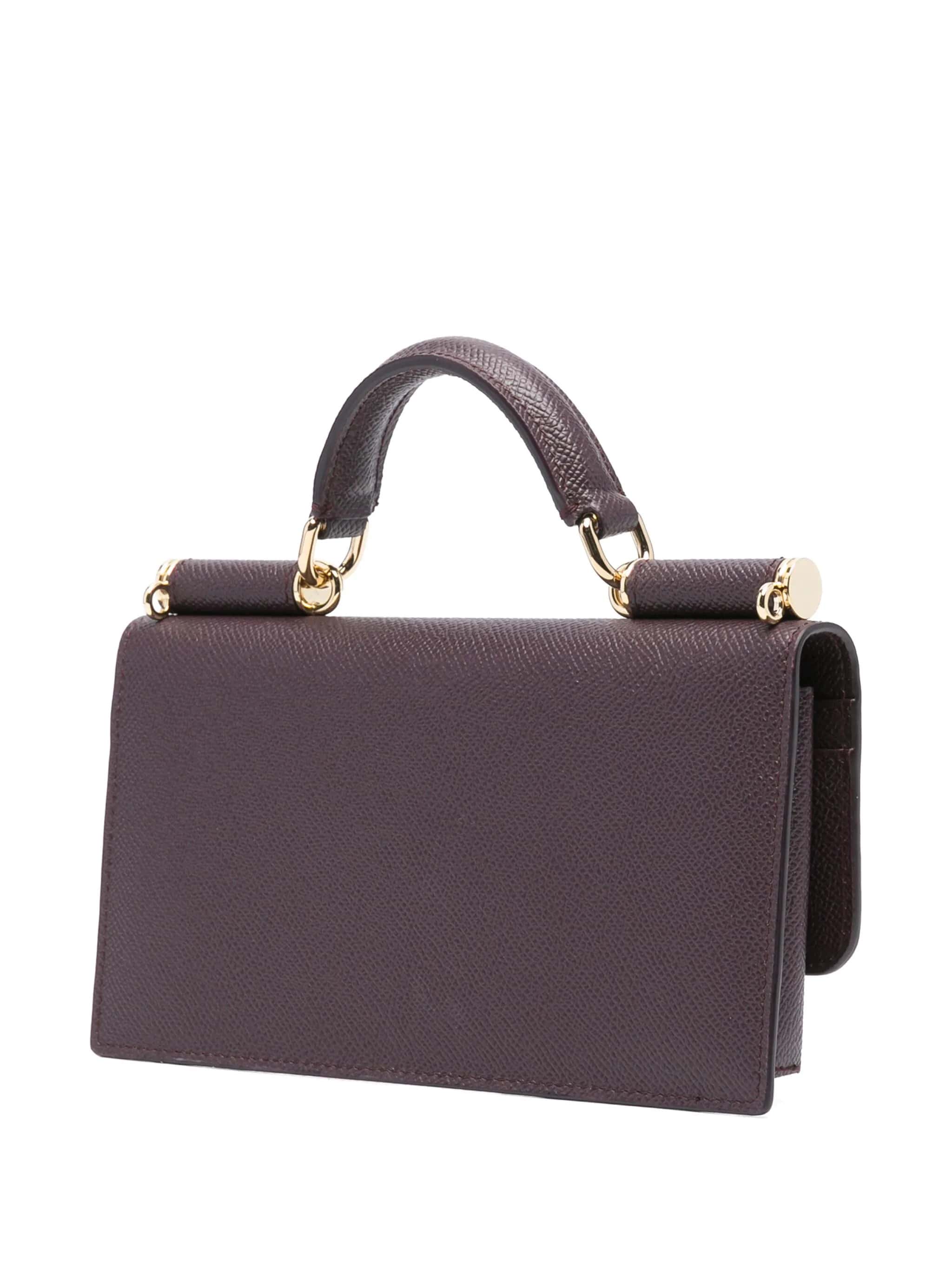 Mini bag in Dauphine print calfskin - mosto