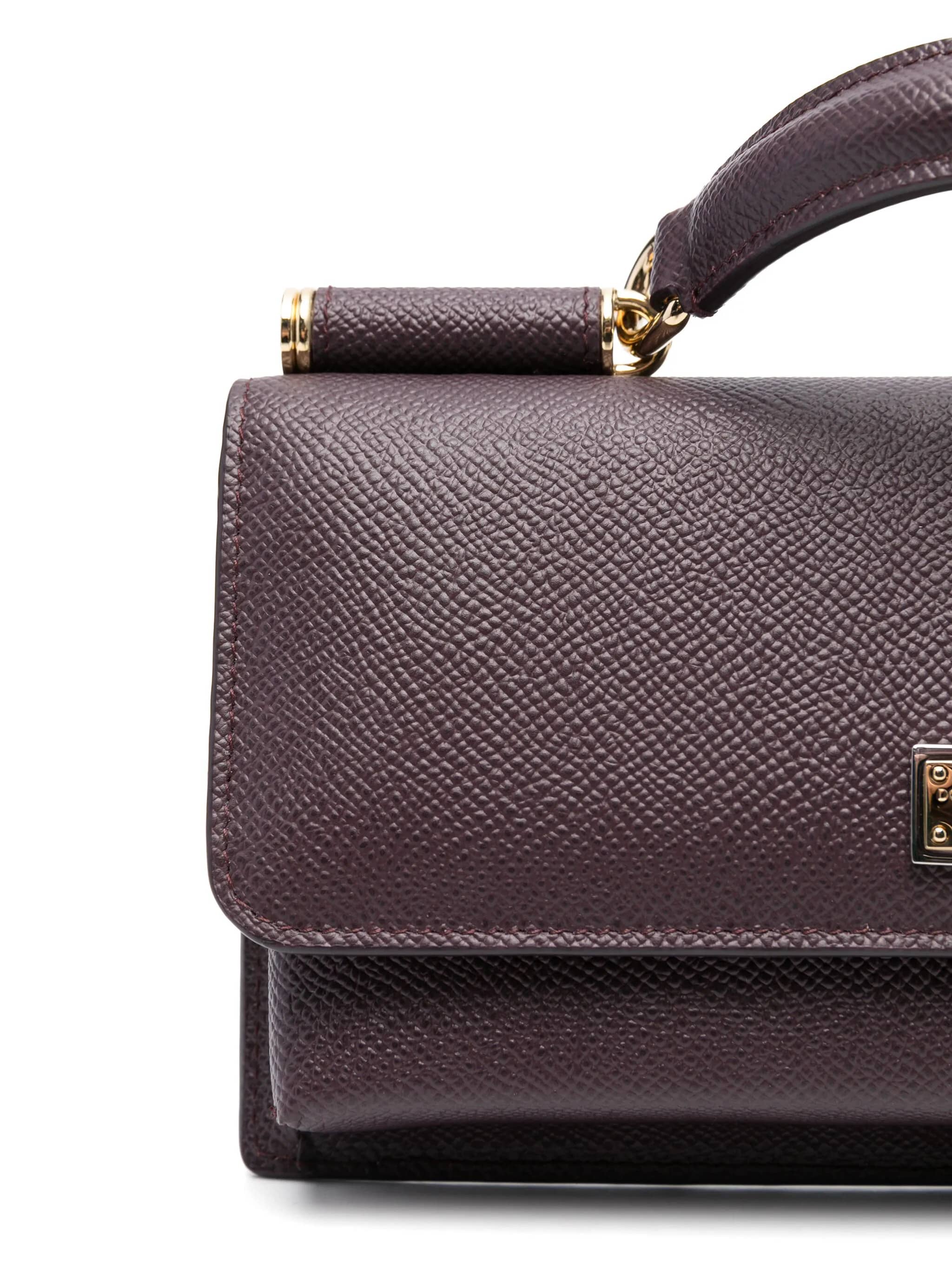 Mini bag in Dauphine print calfskin - mosto