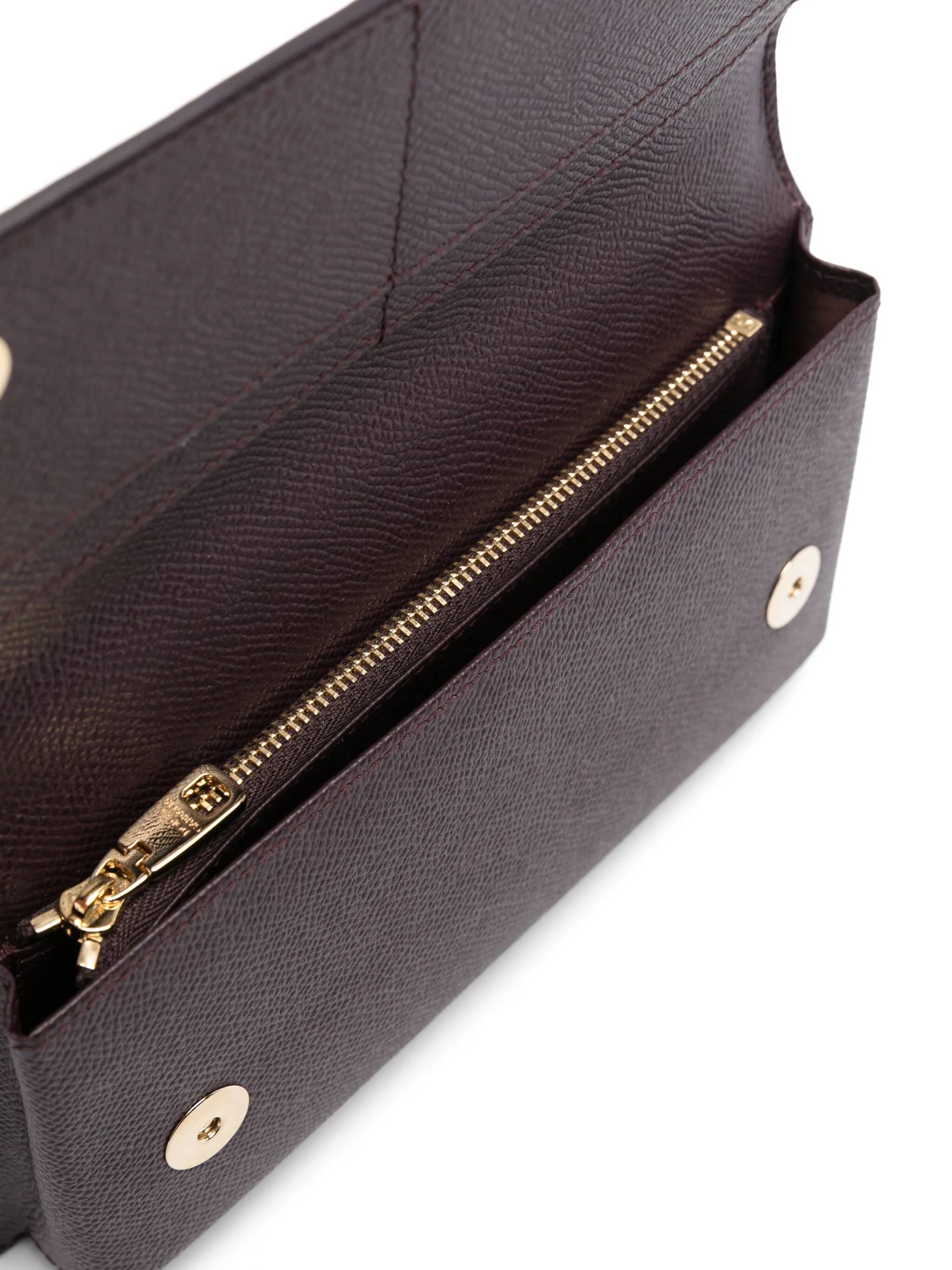 Mini bag in Dauphine print calfskin - mosto