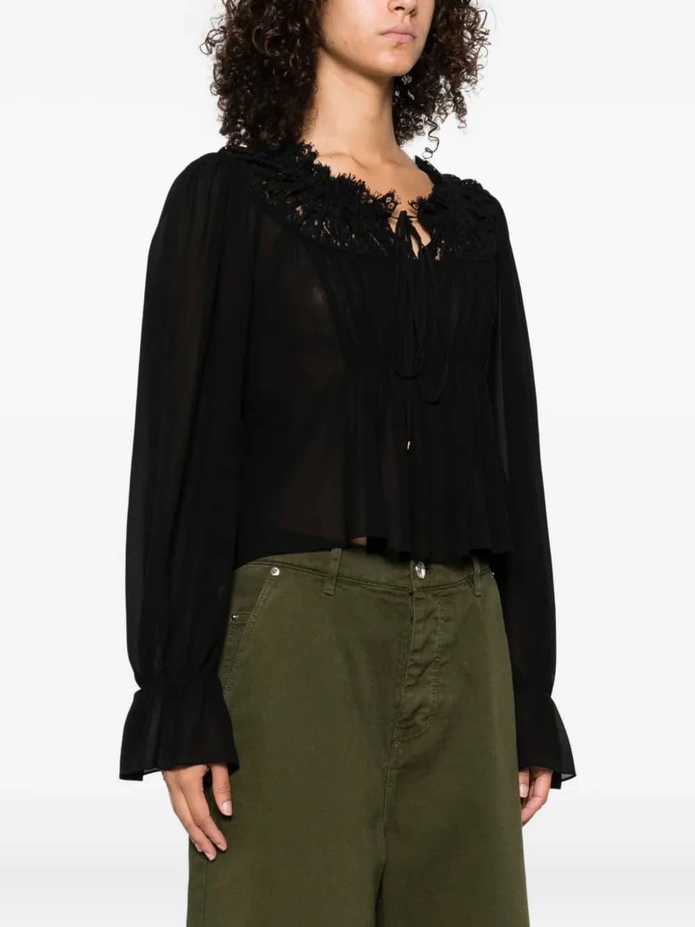 CAMICIA CHIFFON E PIZZO