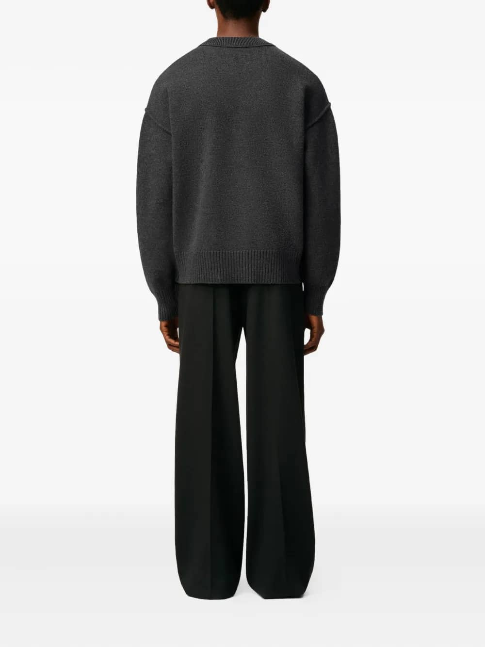Maglione girocollo Ami de Cœur in lana grigia