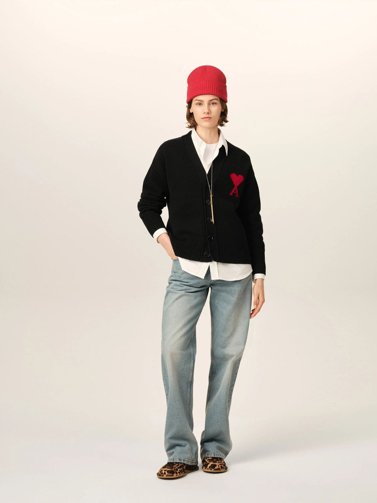 Cardigan Ami de Cœur in lana nero