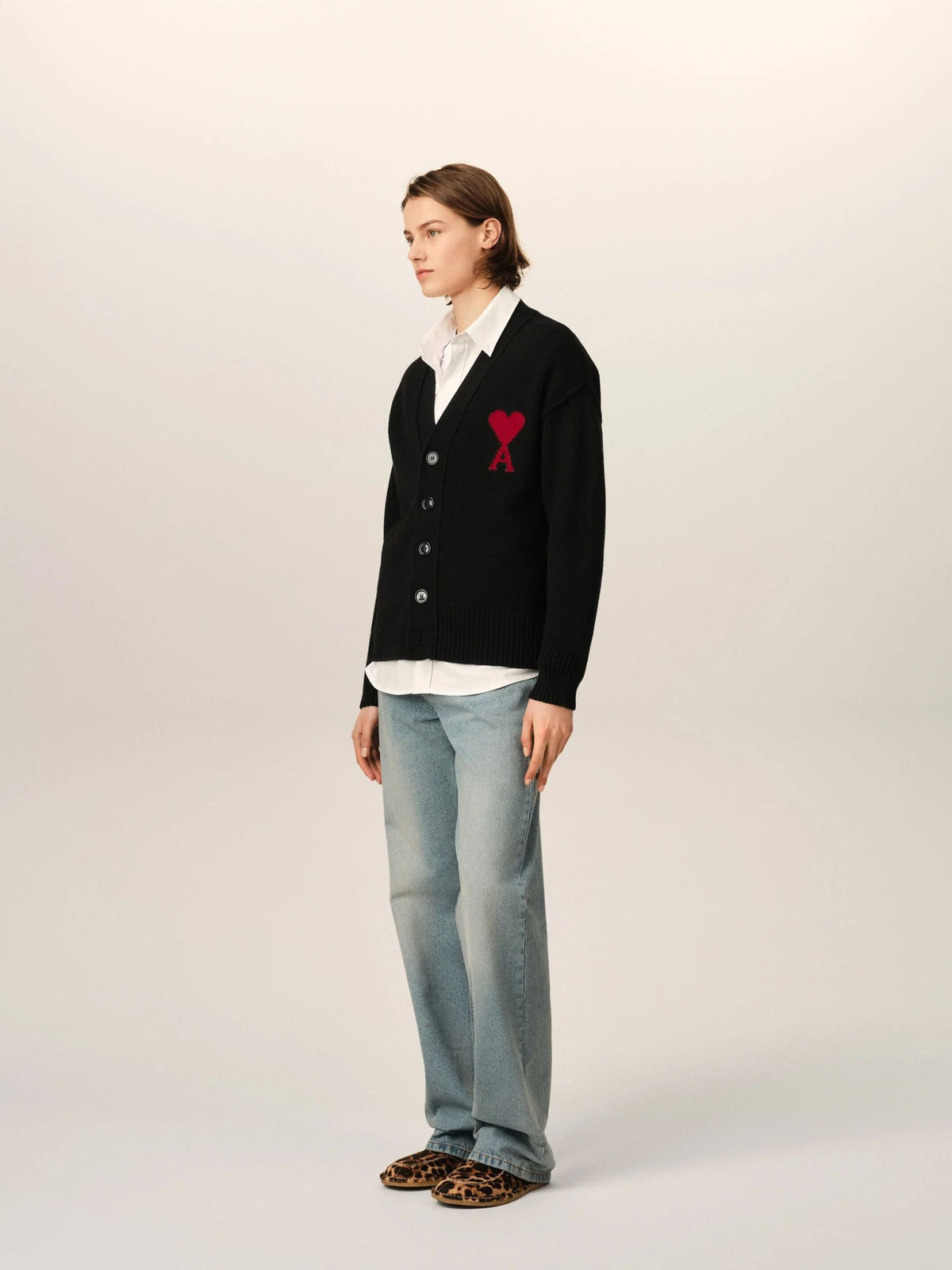 Cardigan Ami de Cœur in lana nero