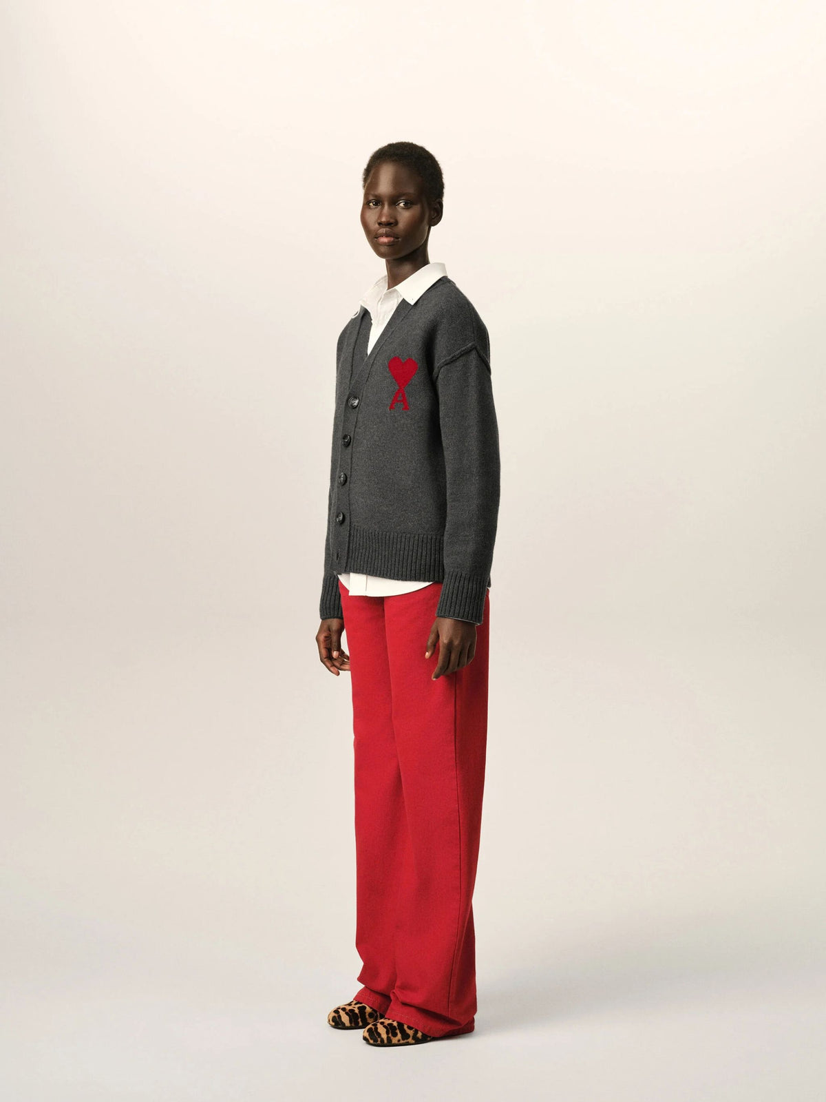 Cardigan Ami de Cœur in lana grigia