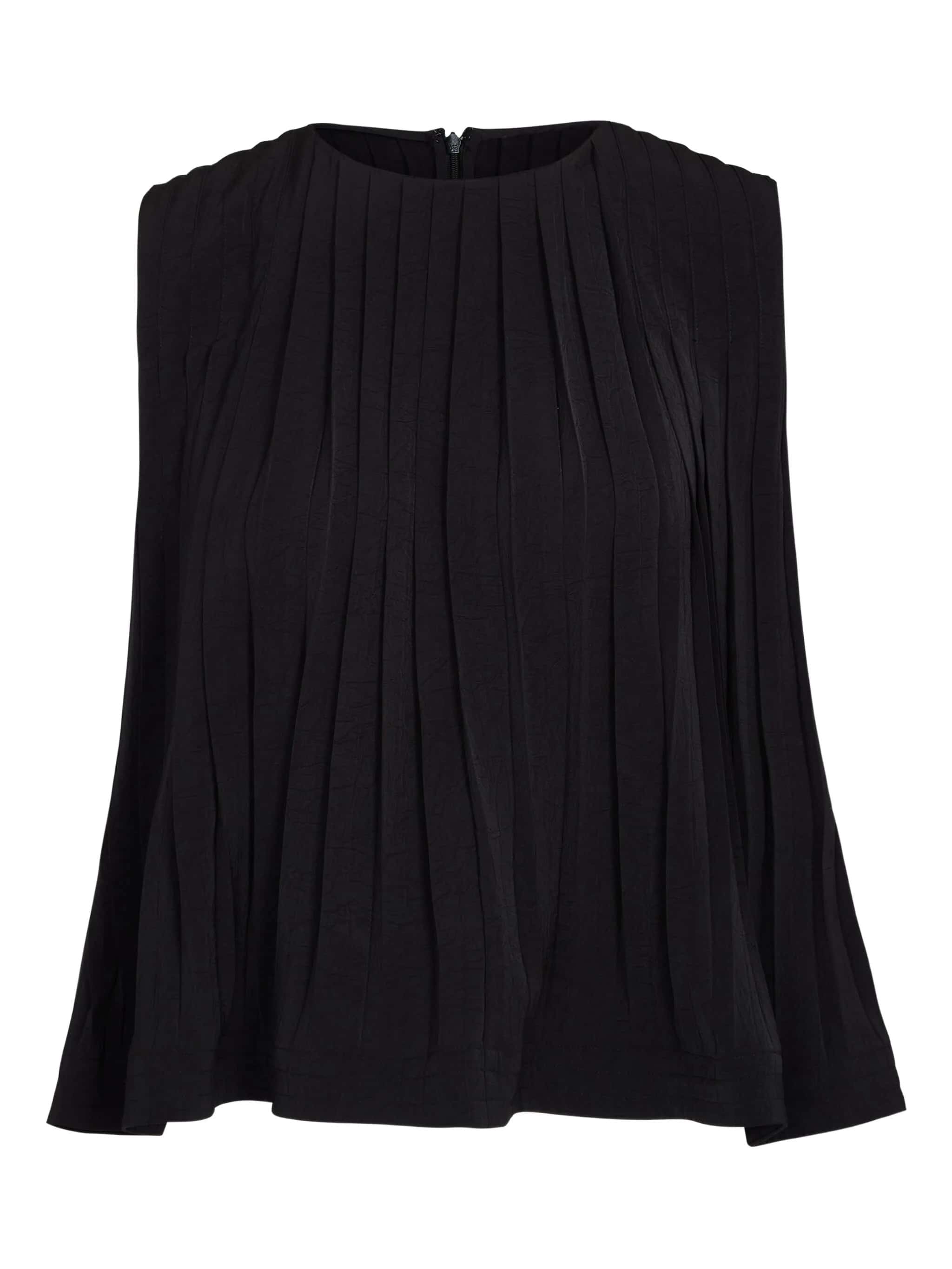 Top girocollo plissettato