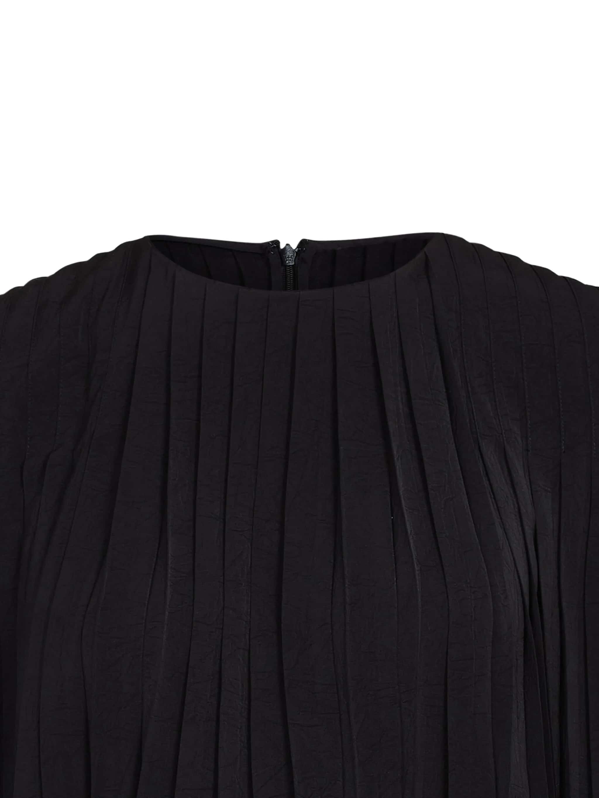 Top girocollo plissettato