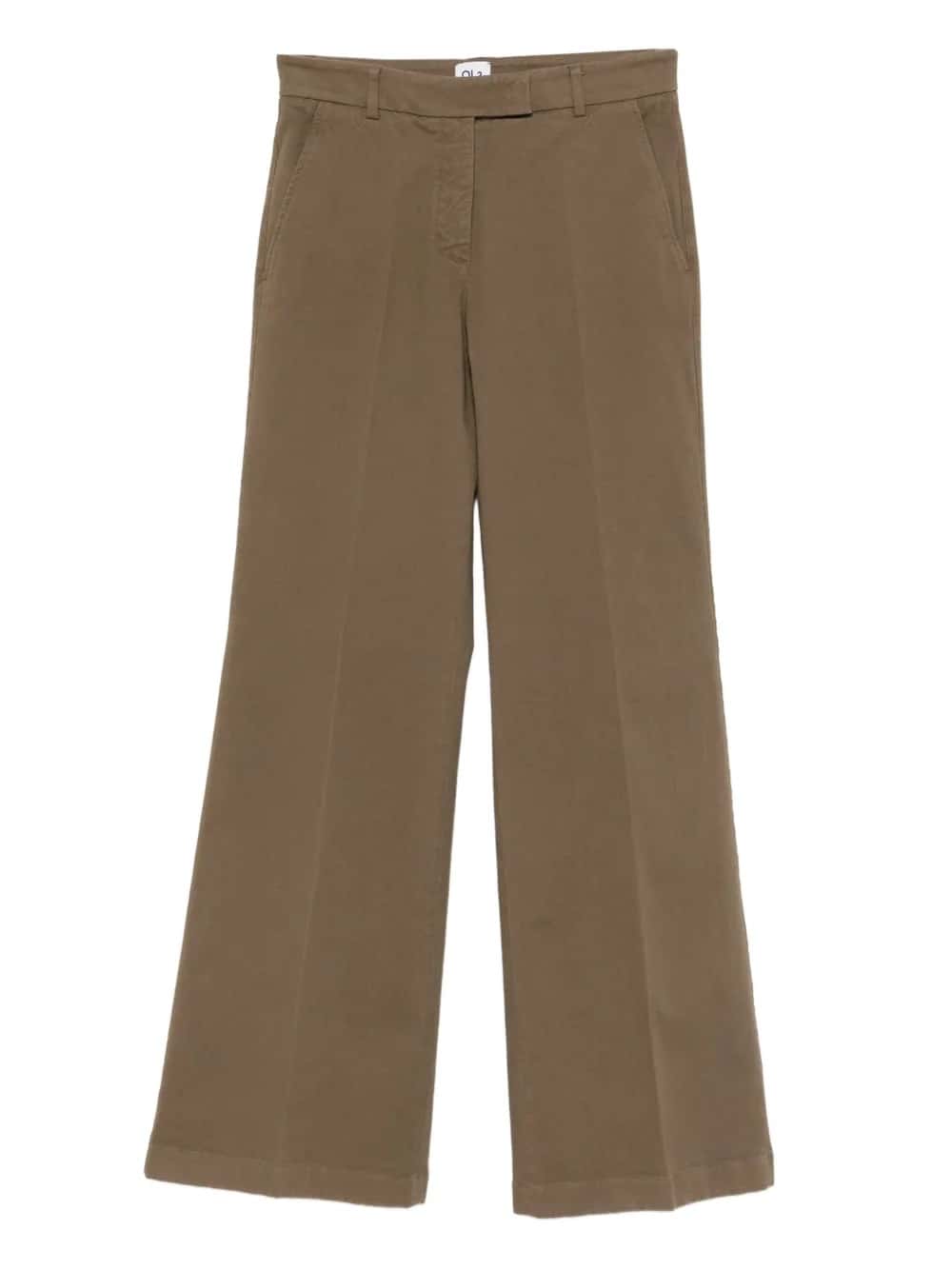 PANTALONI DRITTI IN COTONE TINTO IN CAPO