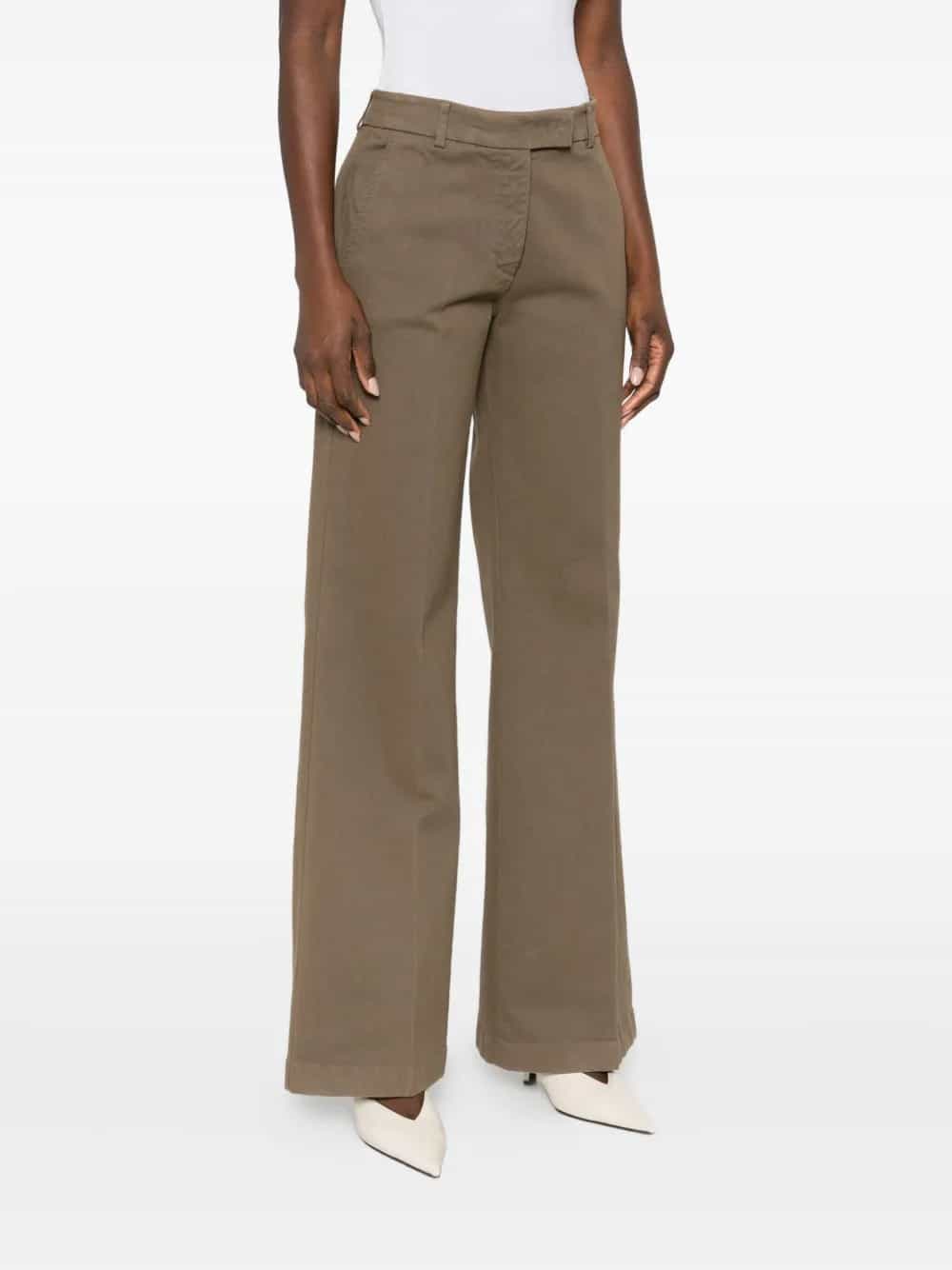 PANTALONI DRITTI IN COTONE TINTO IN CAPO