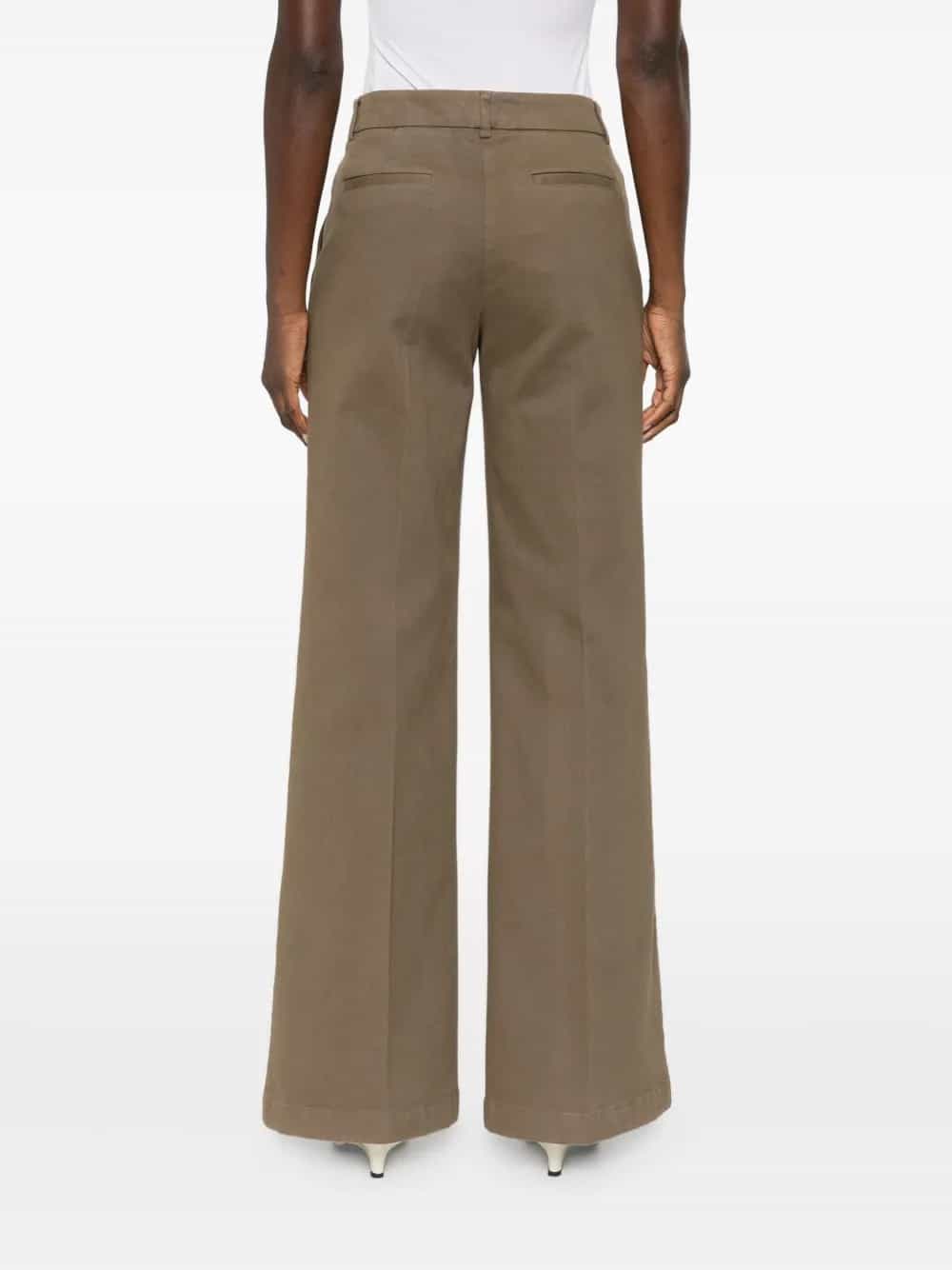 PANTALONI DRITTI IN COTONE TINTO IN CAPO