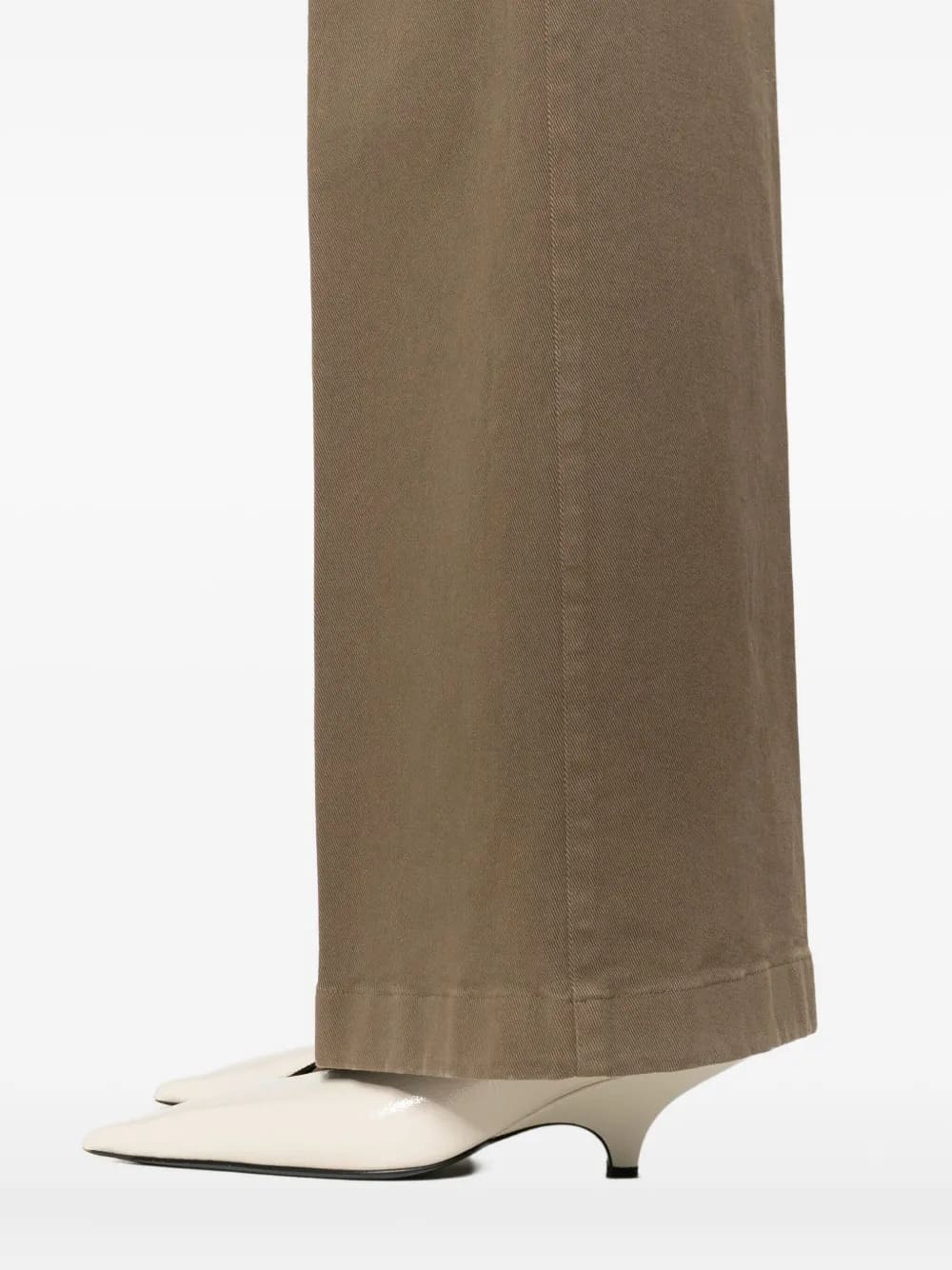PANTALONI DRITTI IN COTONE TINTO IN CAPO
