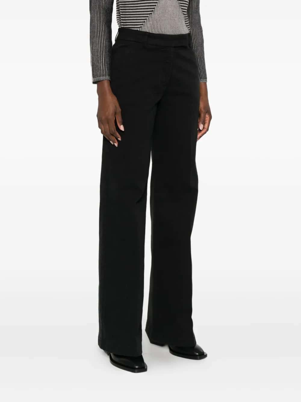 PANTALONI DRITTI IN COTONE TINTO IN CAPO