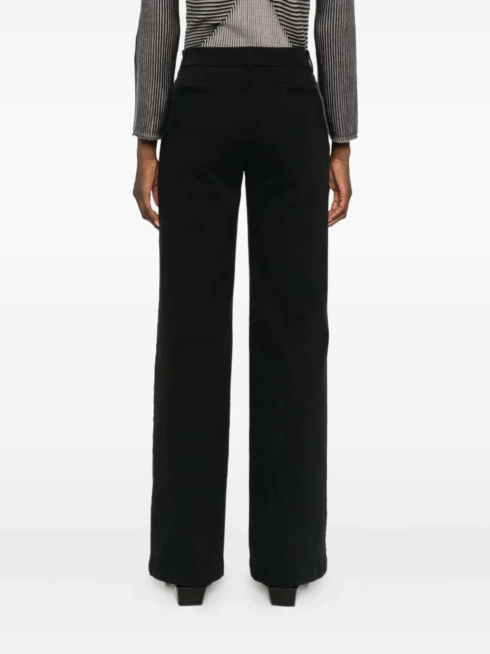 PANTALONI DRITTI IN COTONE TINTO IN CAPO