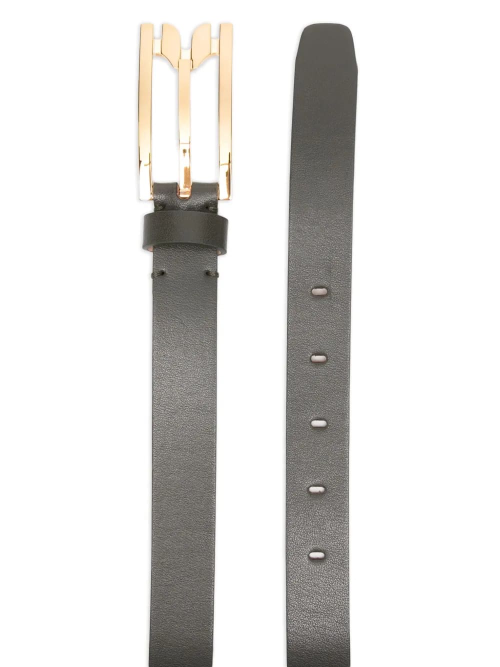 Cintura in pelle con fibbia logata