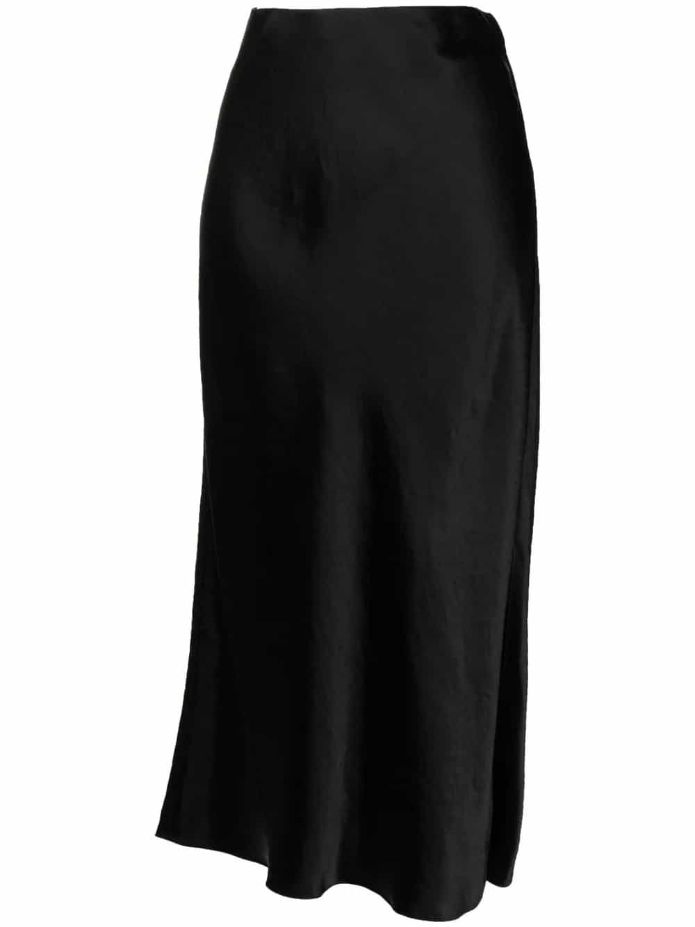Gonna sottoveste in raso con spacchi laterali