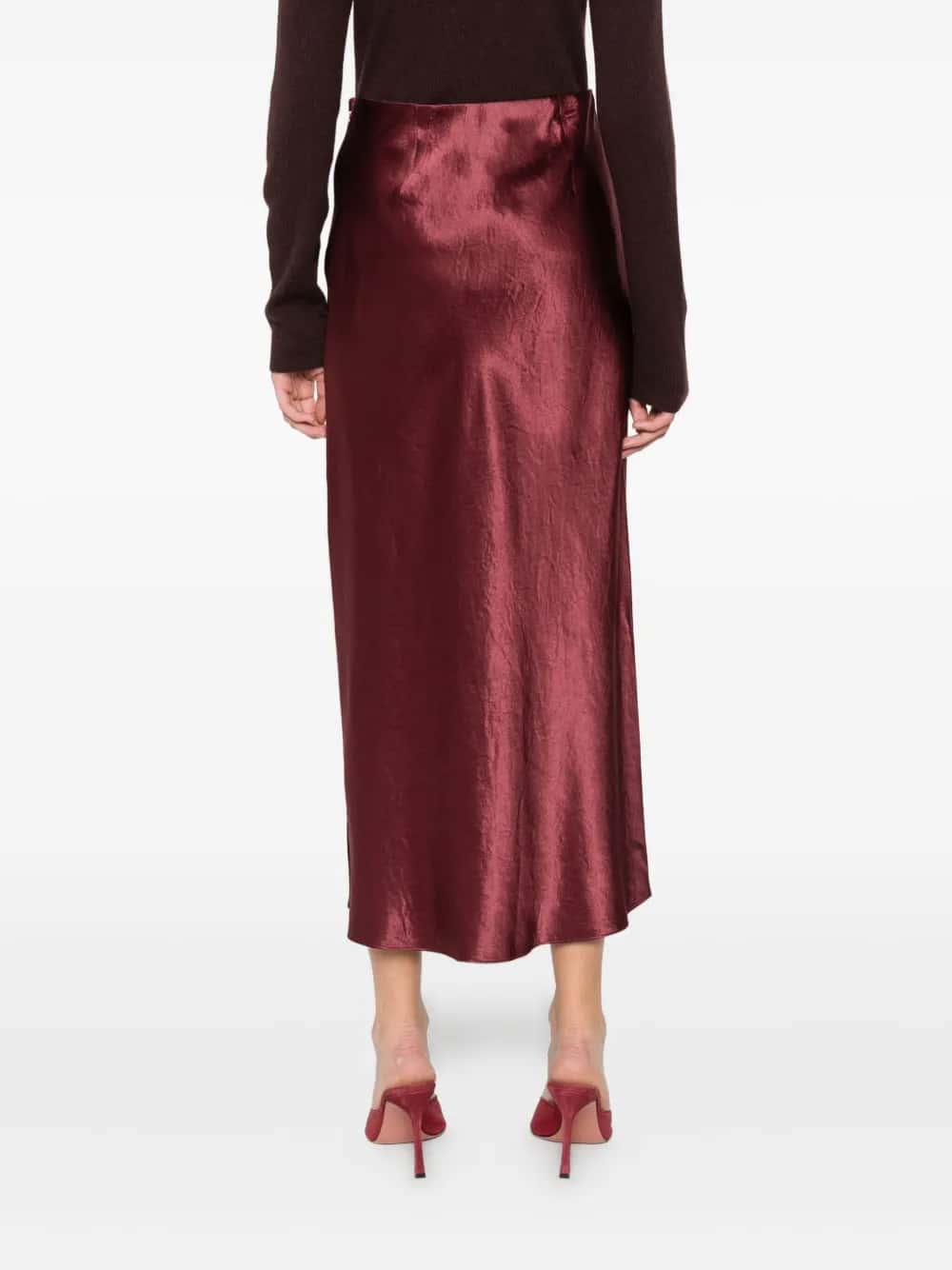 Gonna sottoveste in raso con spacchi laterali