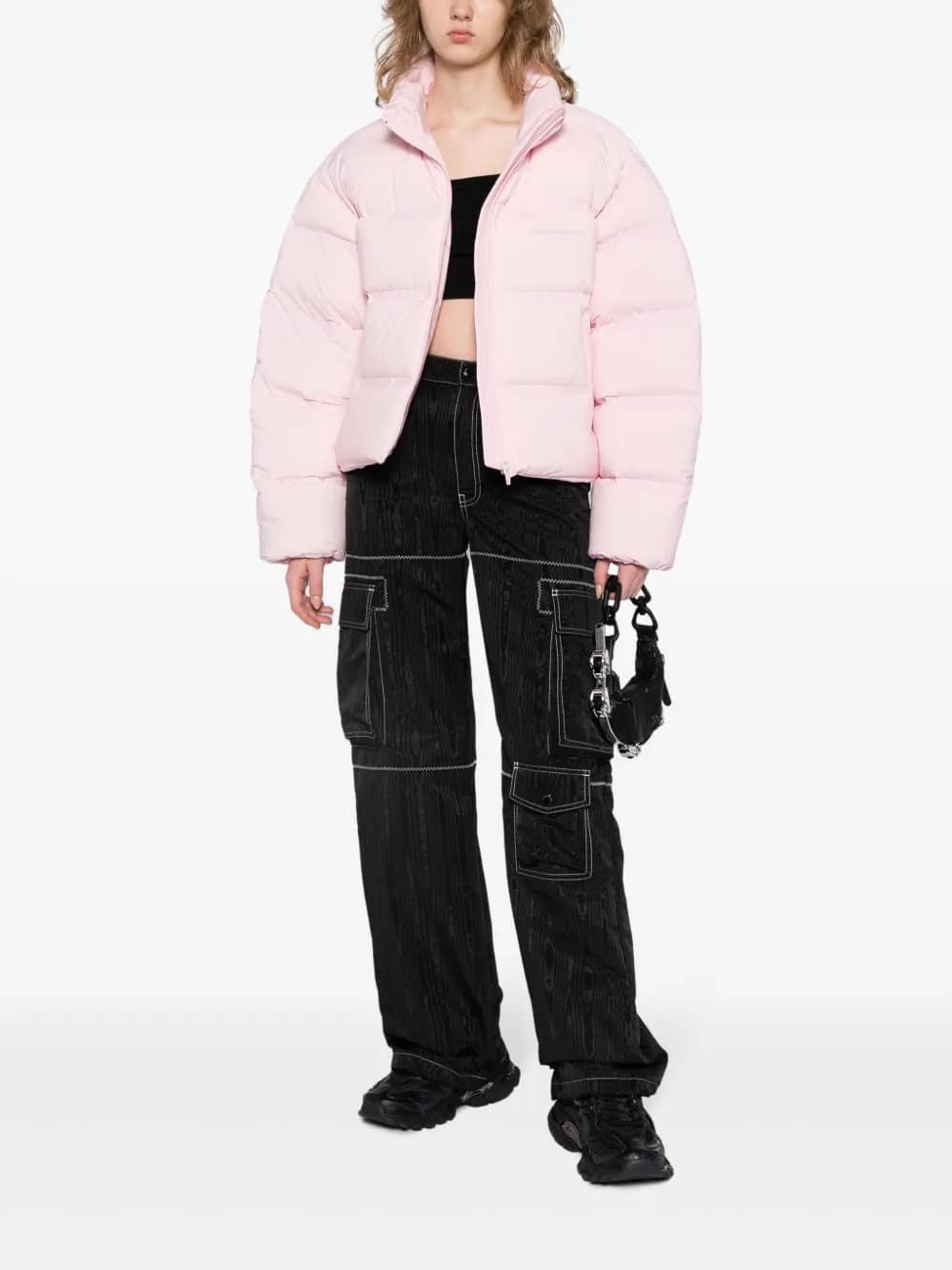 JACQUARD CHANNEL CROPPED PUFFEX