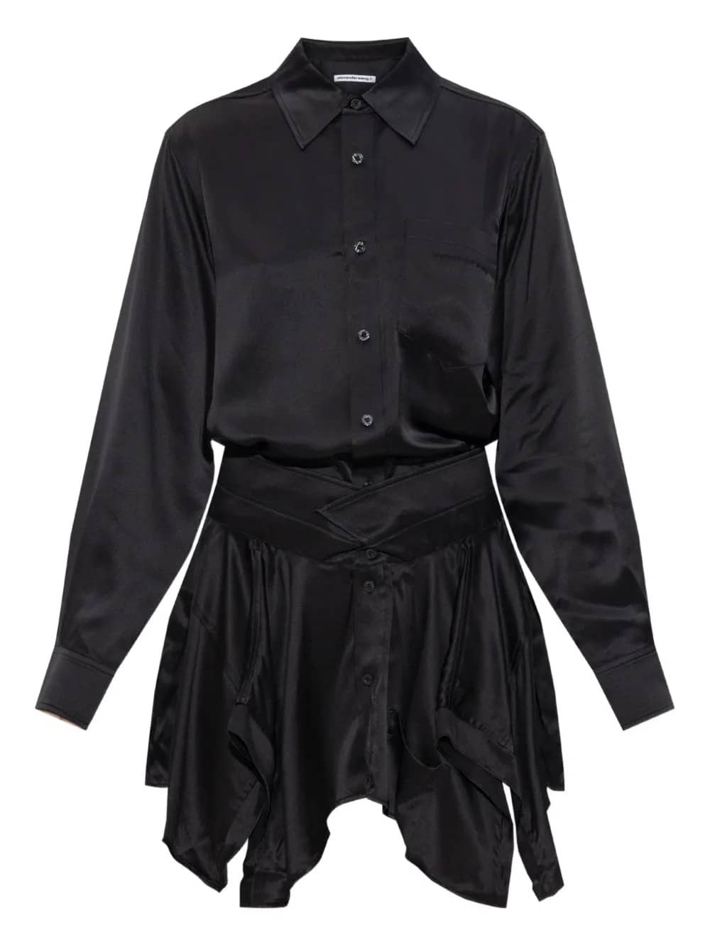 CUT OFF DOUBLE SHIRT DRESS