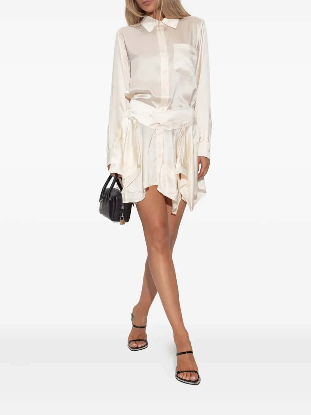 CUT OFF DOUBLE SHIRT DRESS