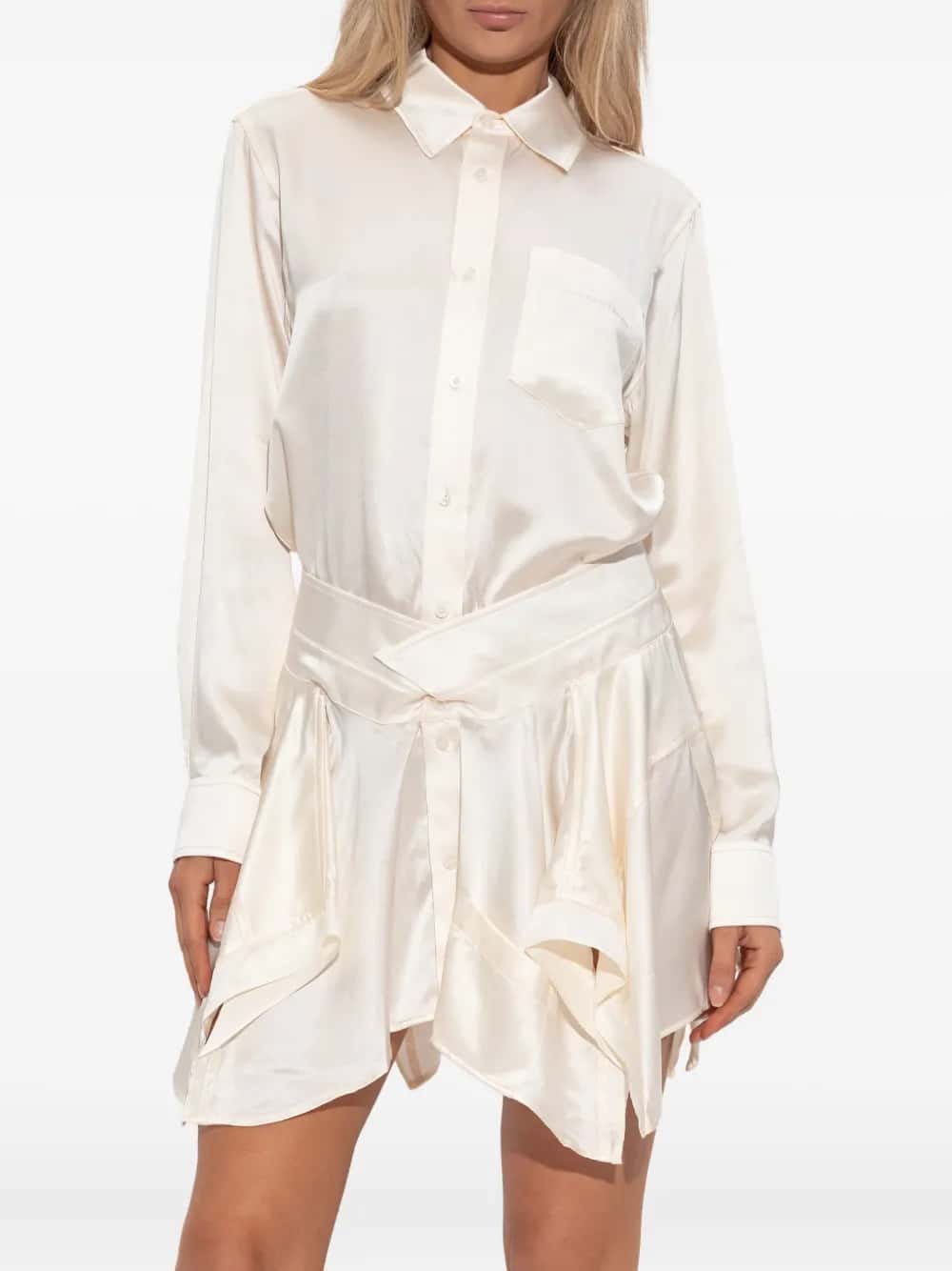 CUT OFF DOUBLE SHIRT DRESS