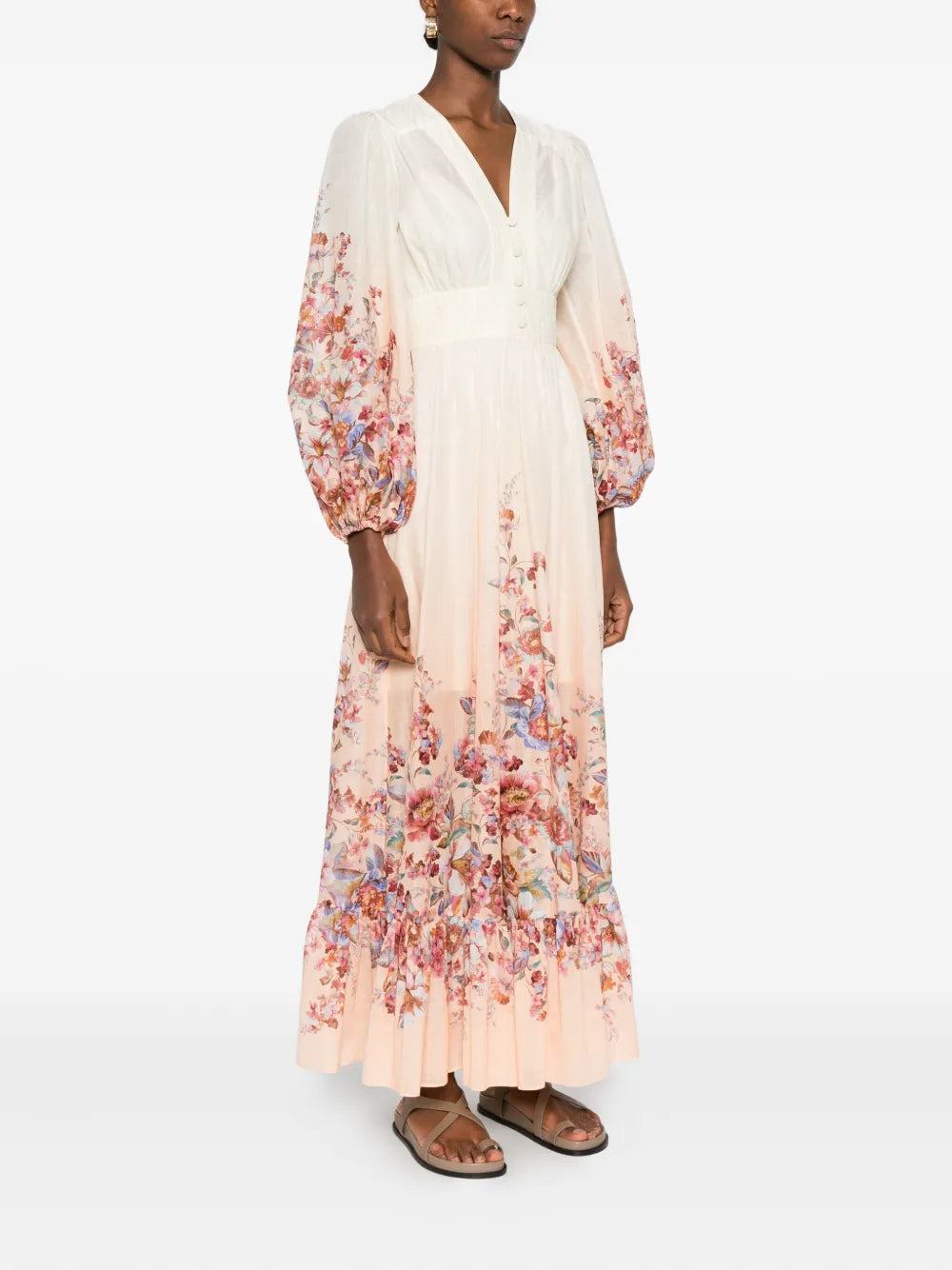 Zimmermann Awaken Plunge Maxi Dress – Ivory Floral