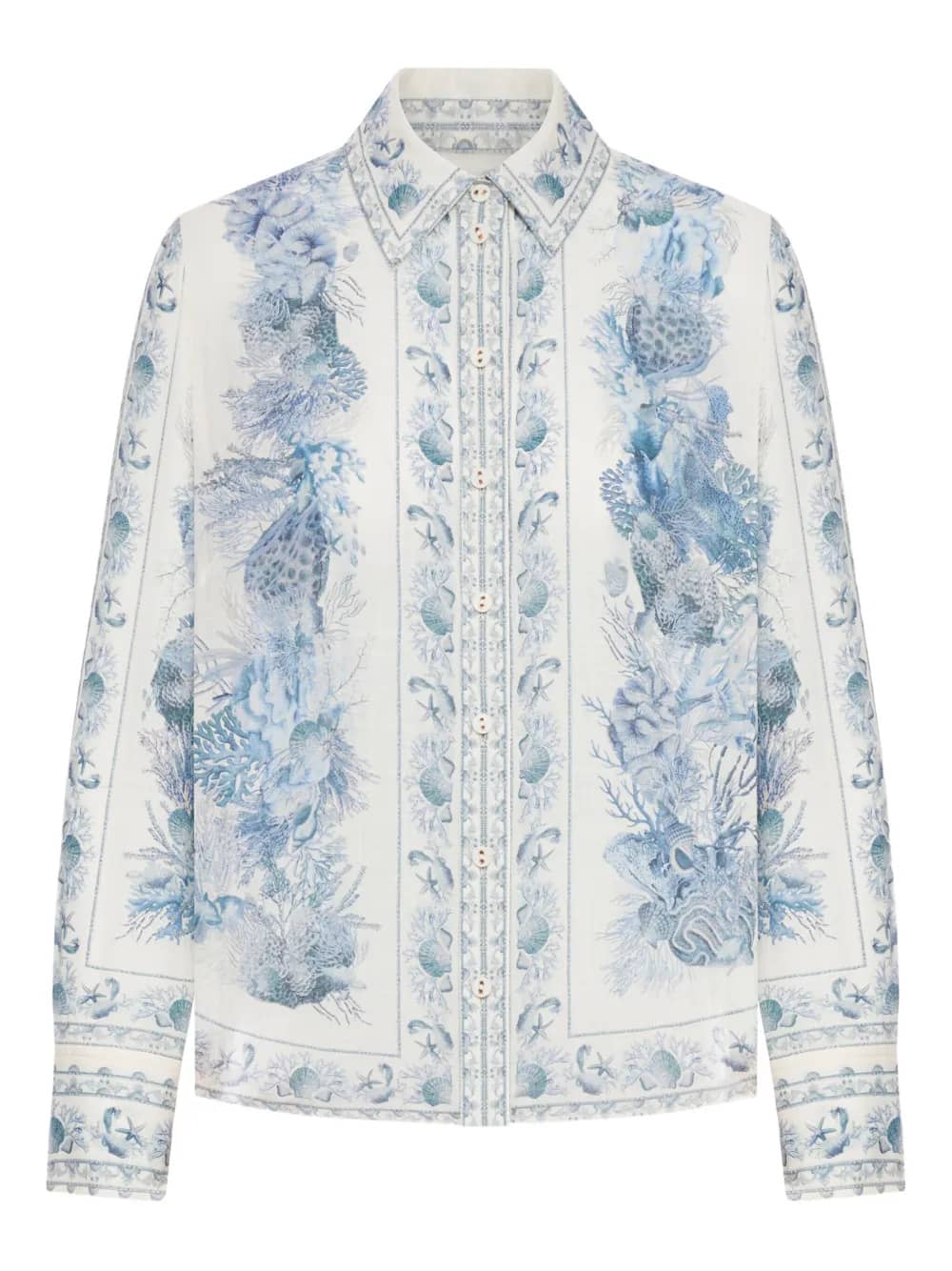 Zimmermann Wanderlust Body Shirt – Blue Toile